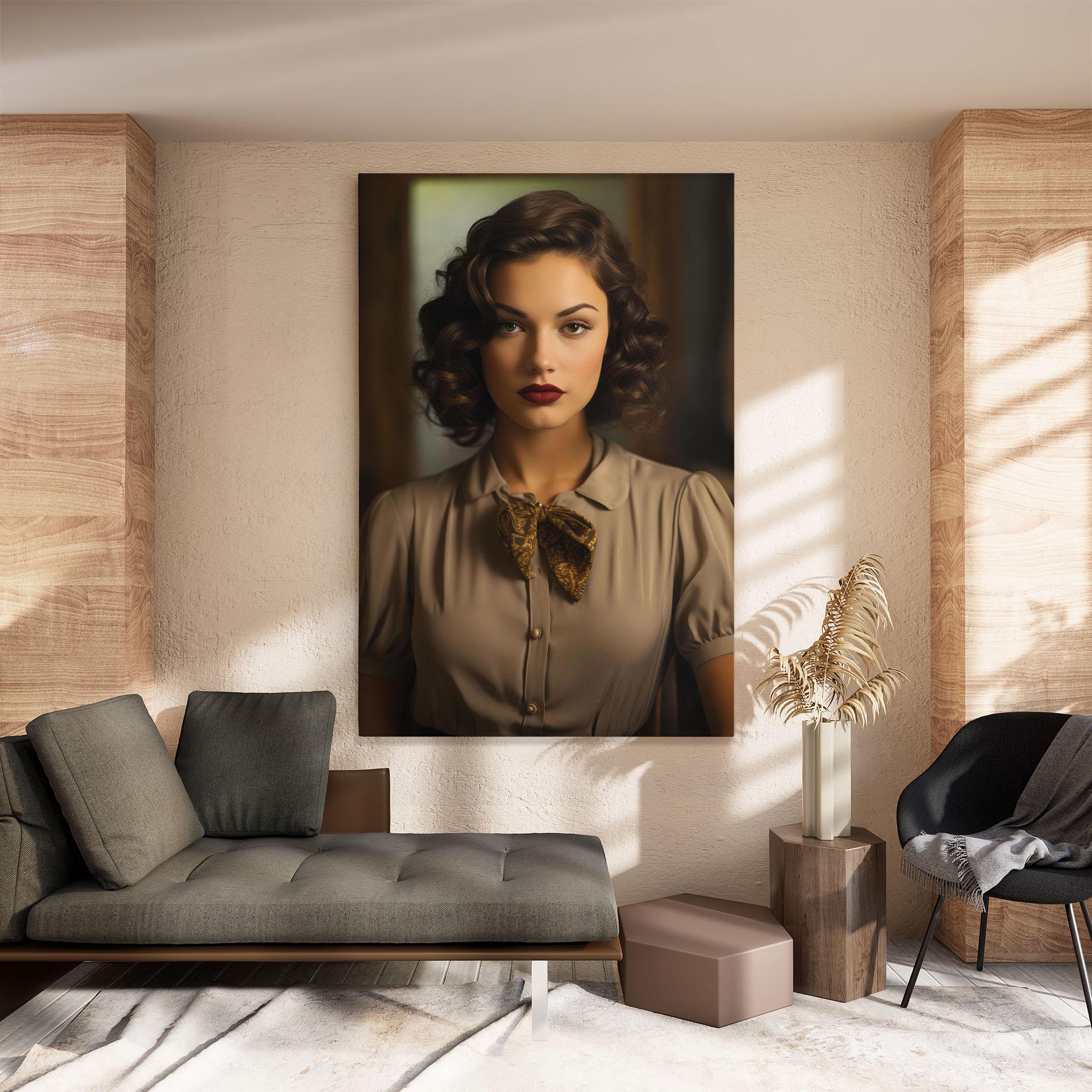 Vászonkép Beige Vintage Blouse mockup 8