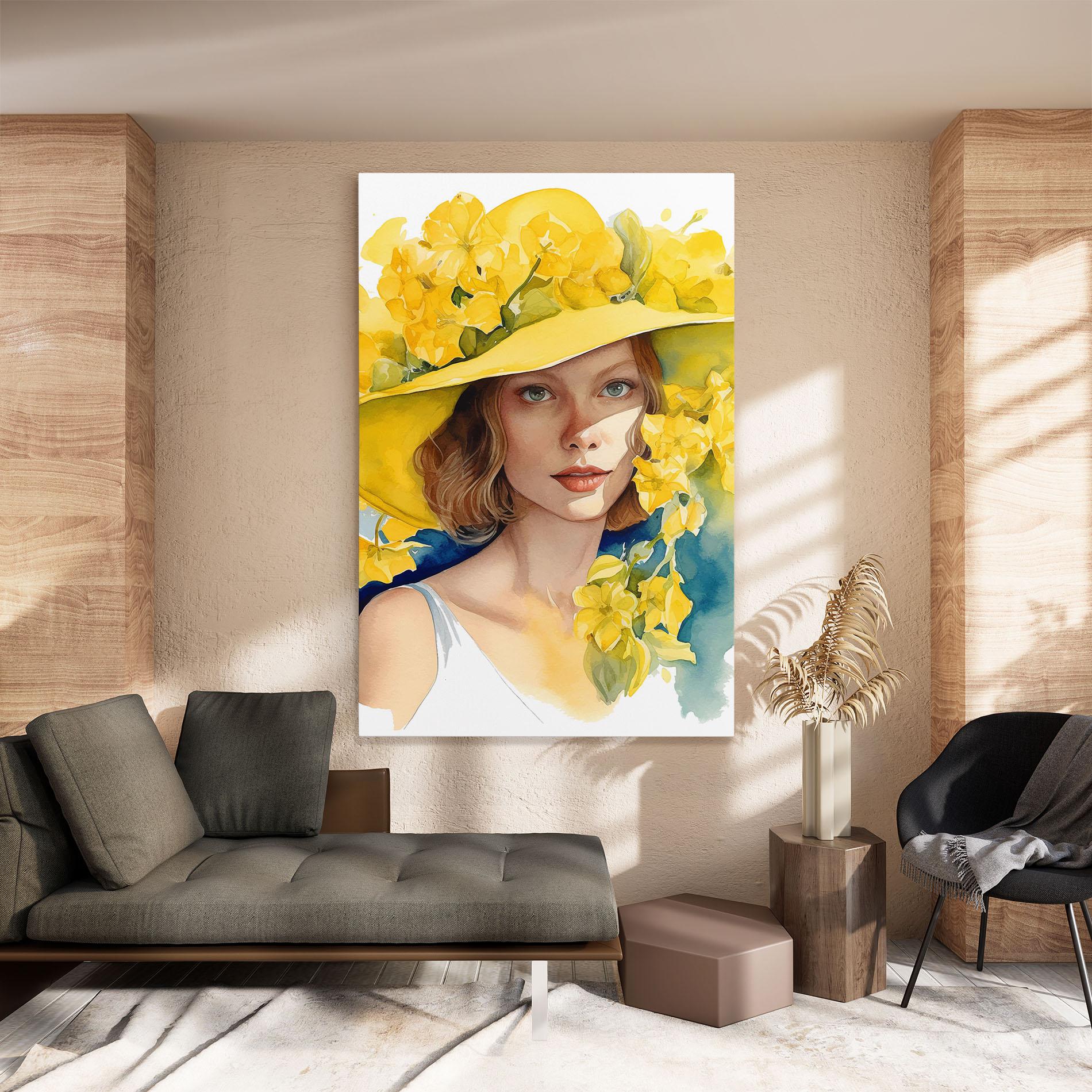 Vászonkép Yellow Hat Flowers mockup 8
