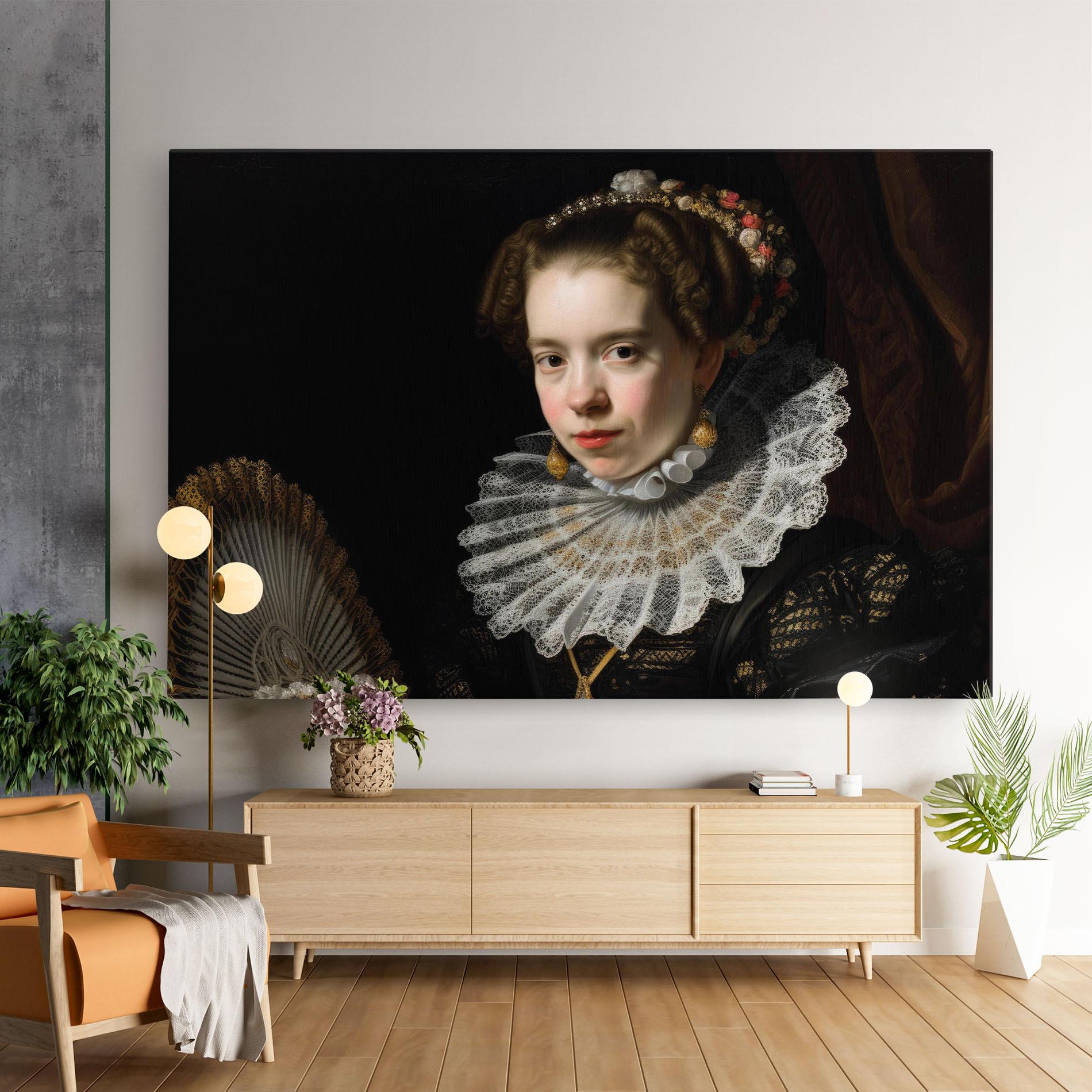 Vászonkép Baroque Lady Portrait mockup 9