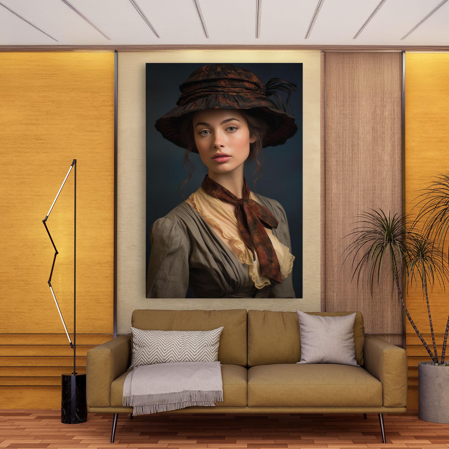 Vászonkép Brown Vintage Hat mockup 9