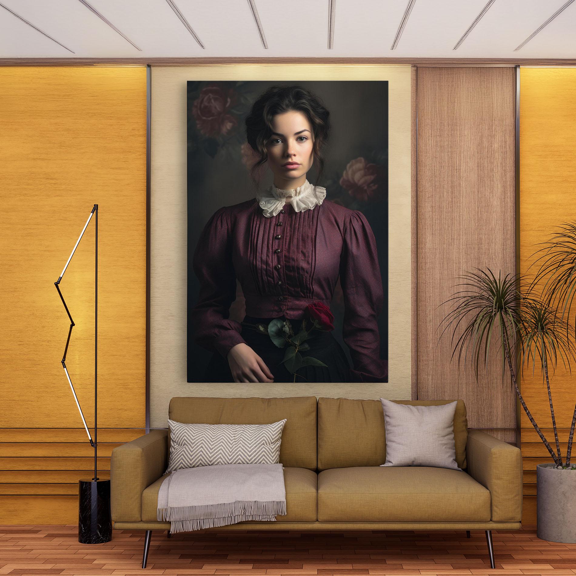 Vászonkép Holding Vintage Rose mockup 9