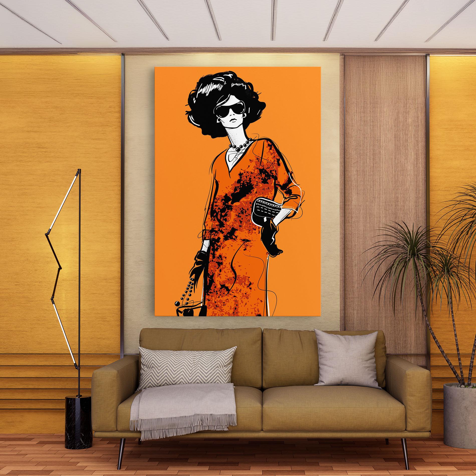 Vászonkép Old Orange Dress mockup 9