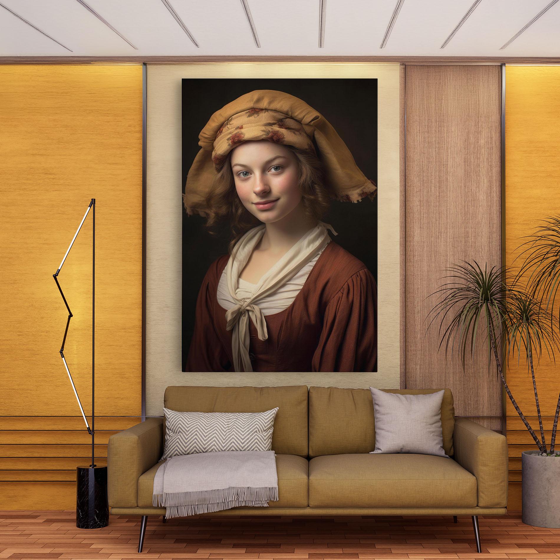 Vászonkép Young Vintage Woman mockup 9