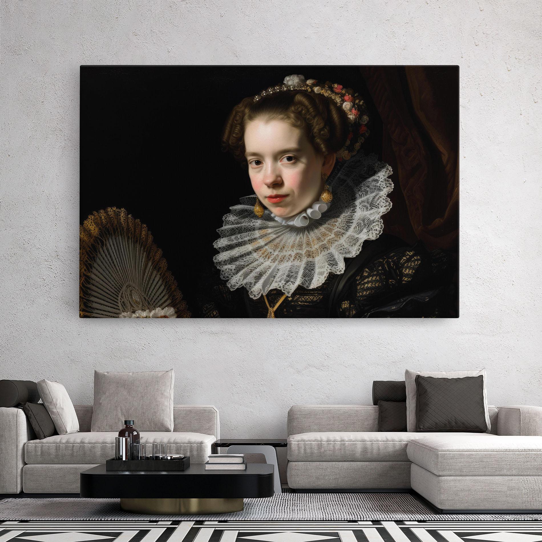 Vászonkép Baroque Lady Portrait mockup 2