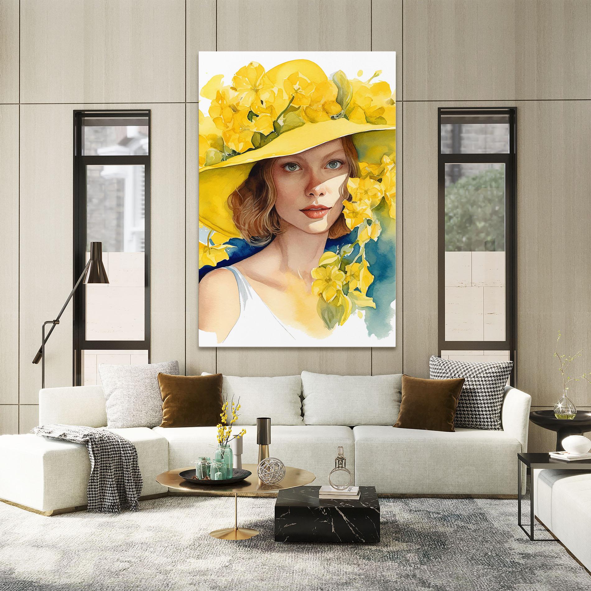 Vászonkép Yellow Hat Flowers mockup 2