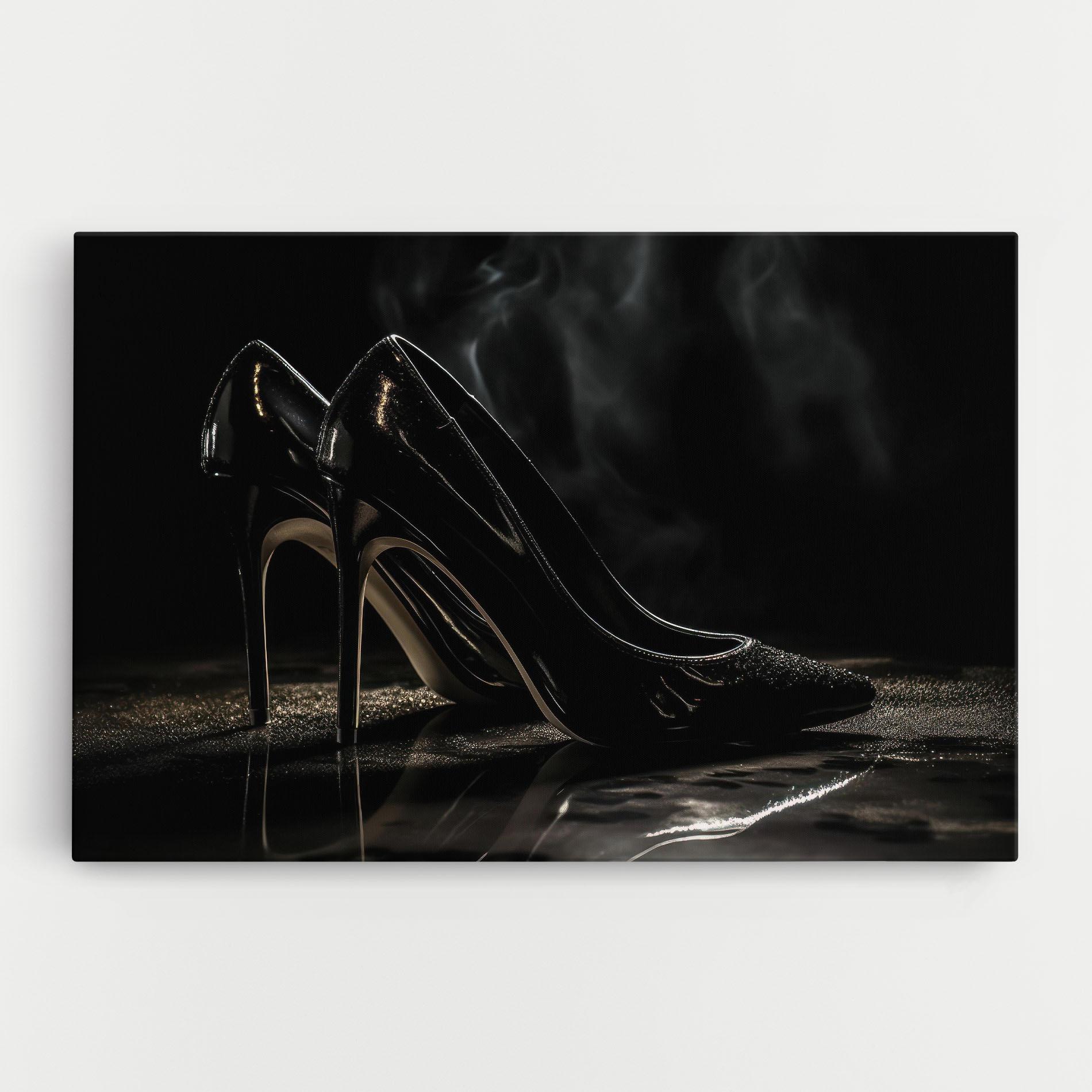 Vászonkép Black Leather Shoes mockup 0