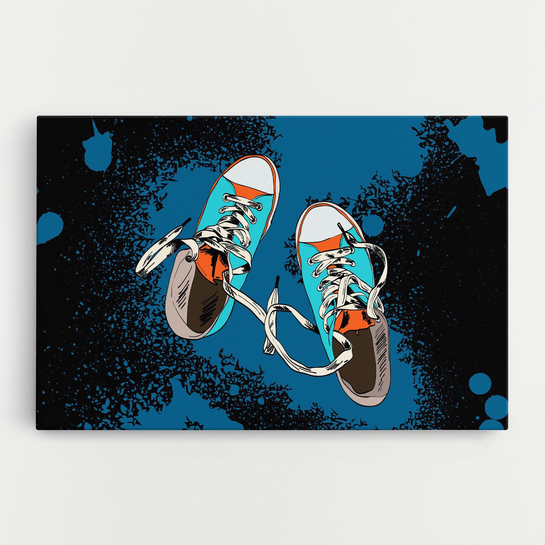 Vászonkép Blue Shoes Splash mockup 0