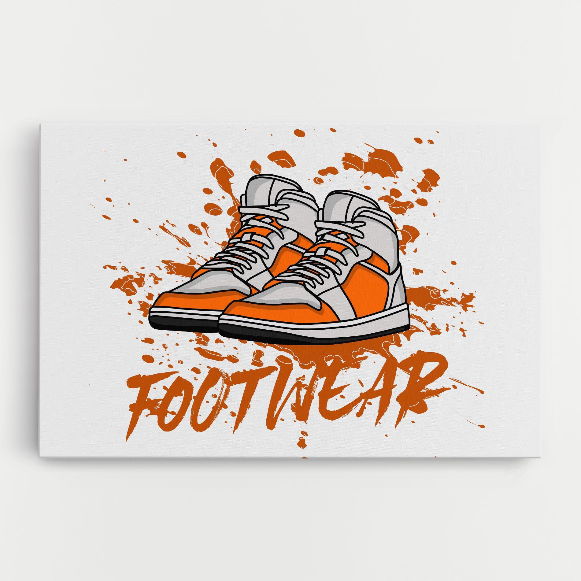 Vászonkép Orange Footwear mockup 0