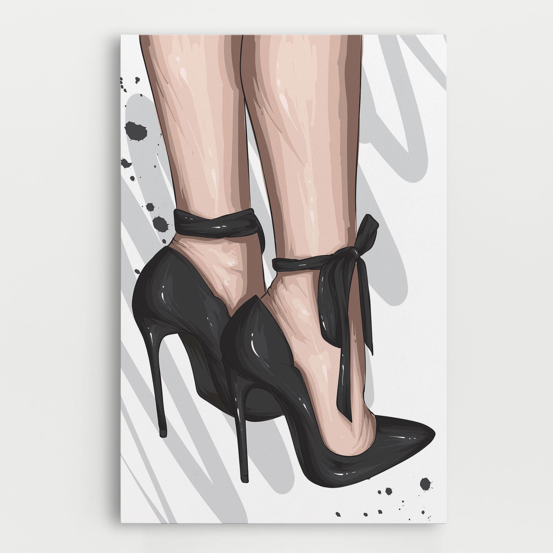 Vászonkép Black Woman Shoes mockup 0