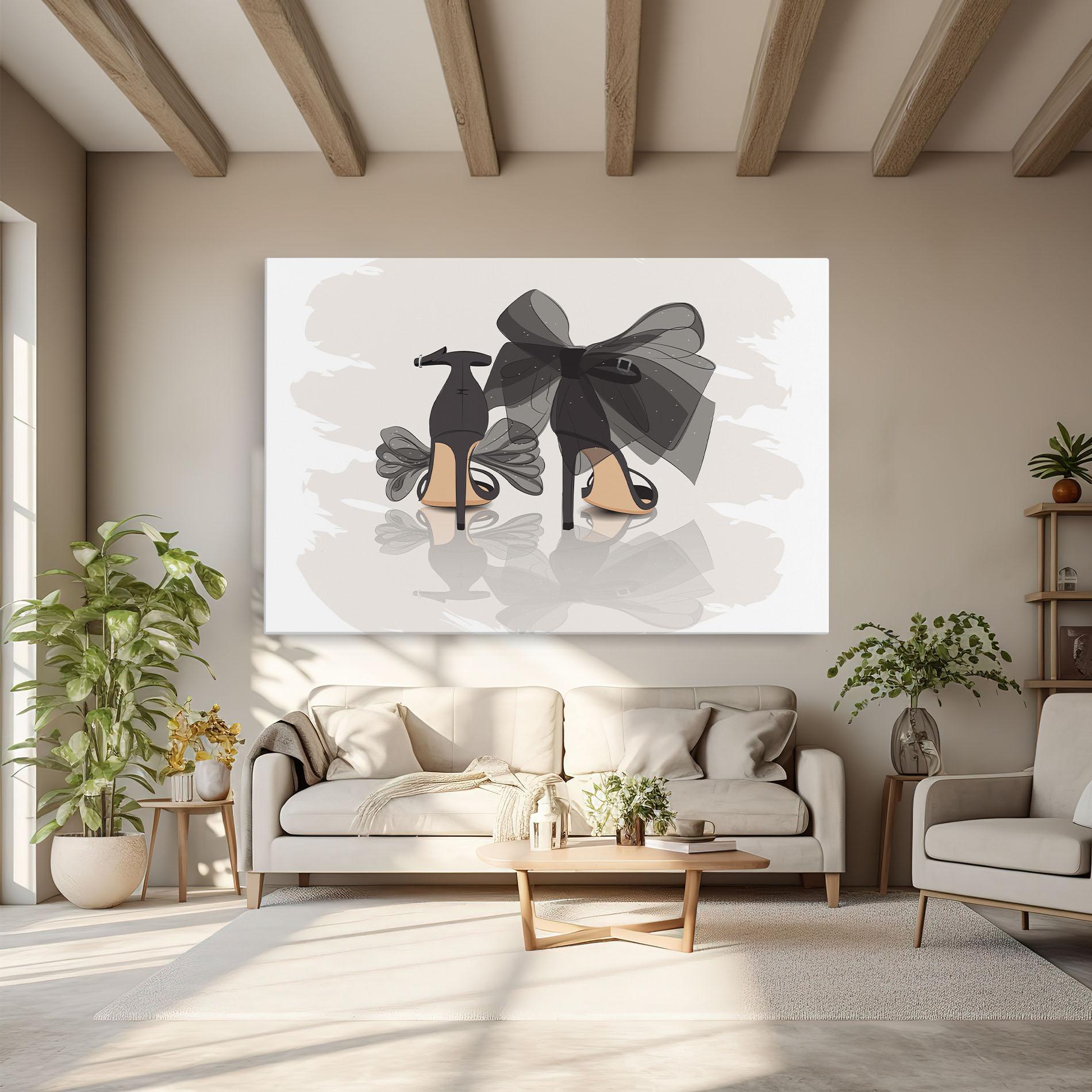 Vászonkép Black Bow Heels mockup 6