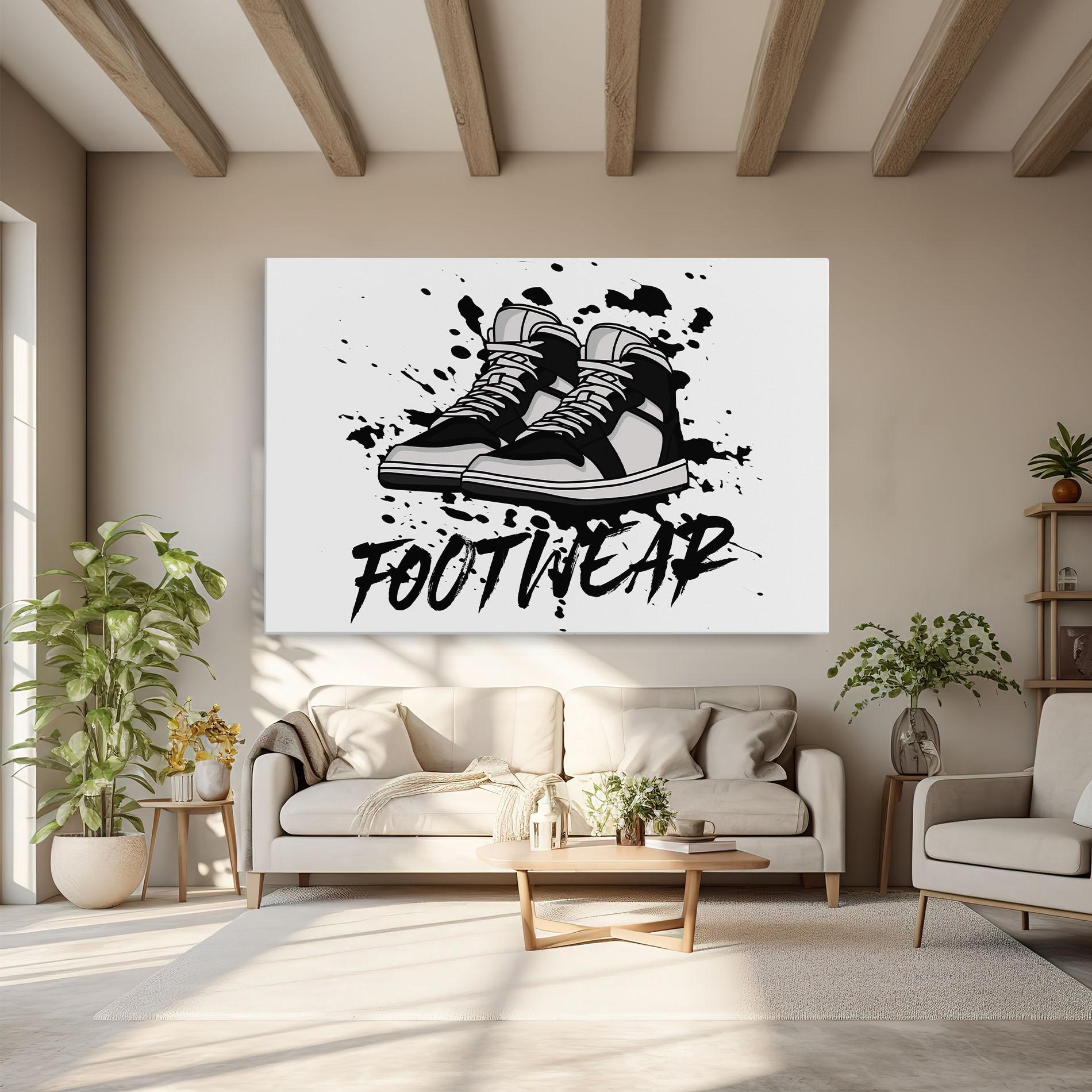 Vászonkép Black Footwear mockup 6