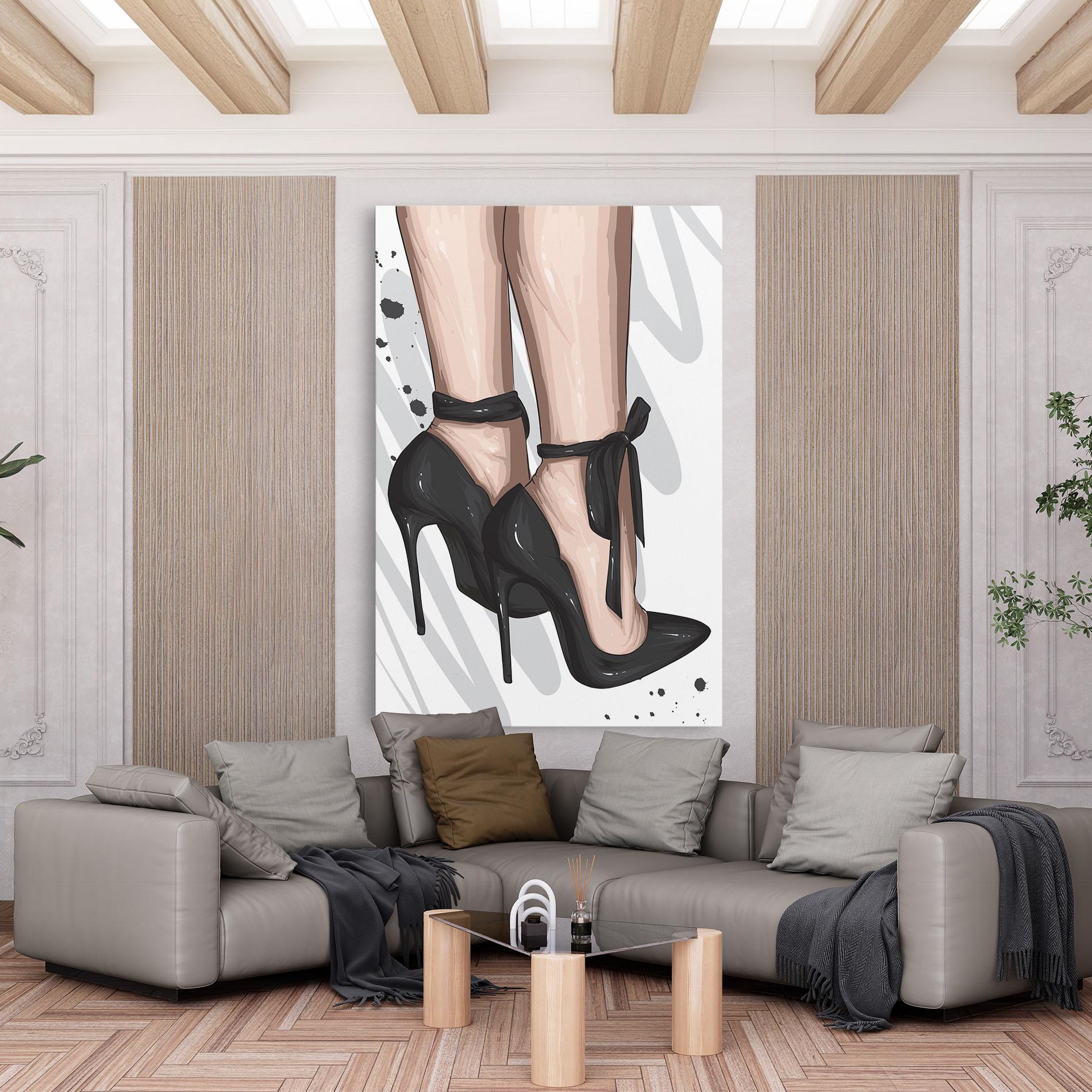 Vászonkép Black Woman Shoes mockup 6