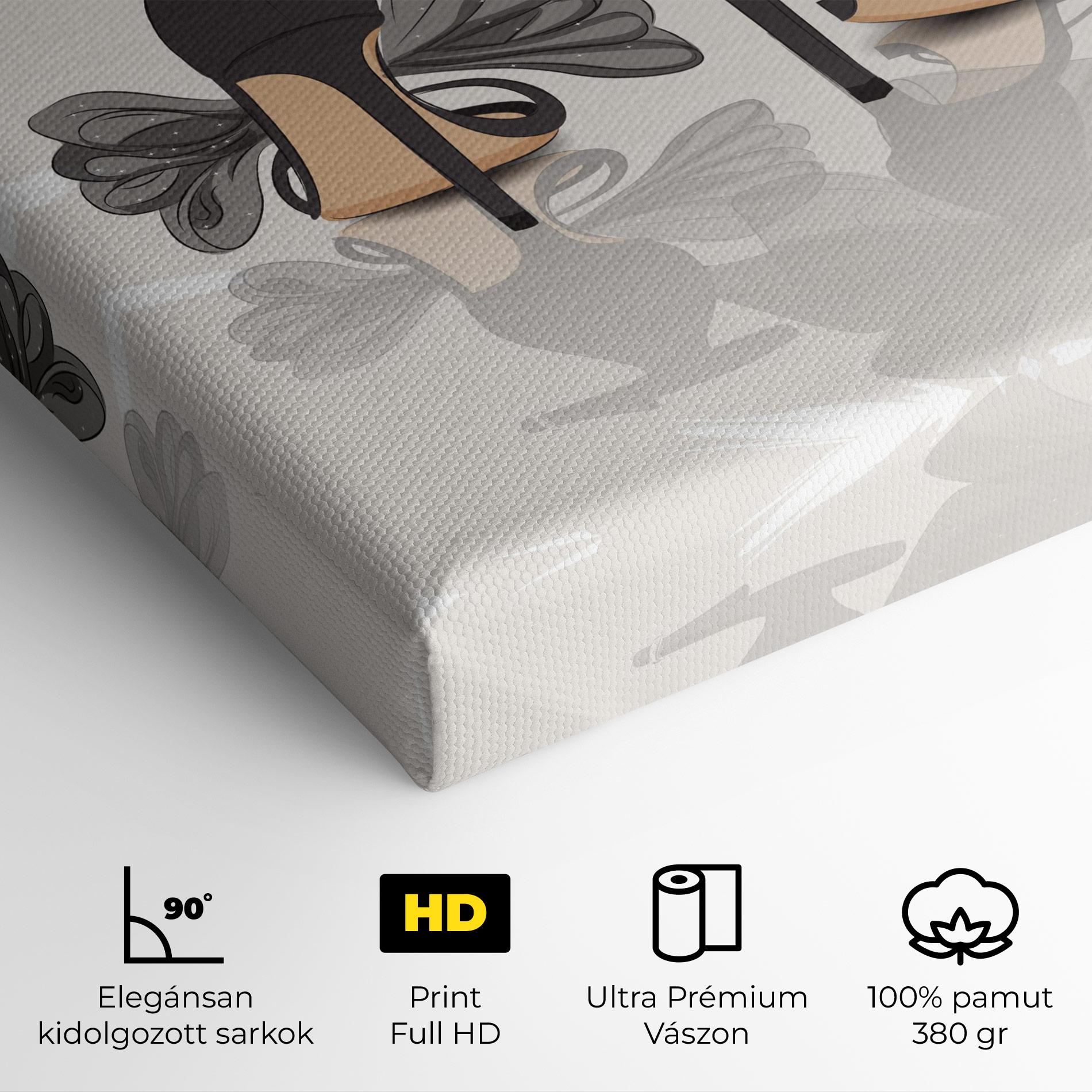 Vászonkép Black Bow Heels mockup 4