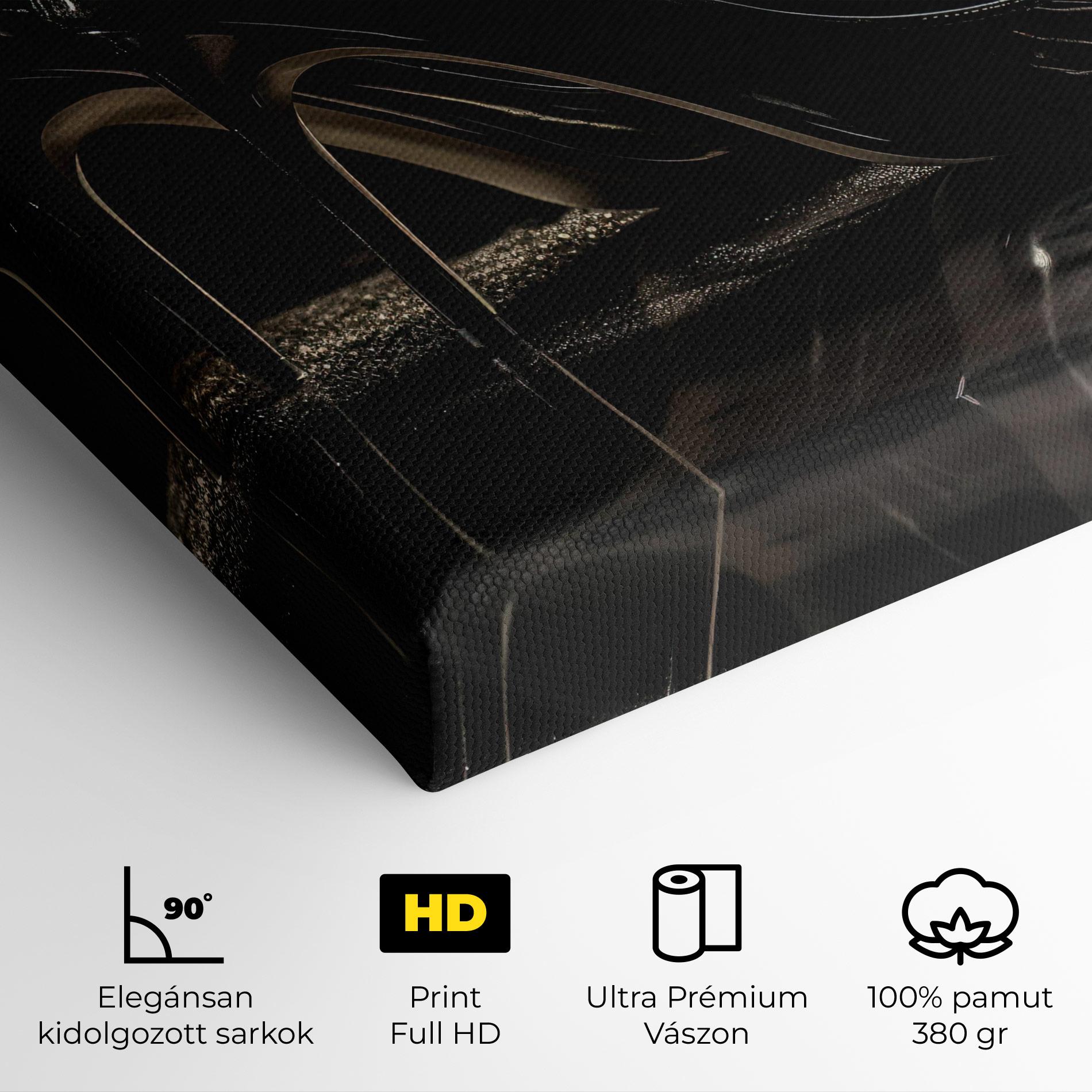 Vászonkép Black Leather Shoes mockup 4