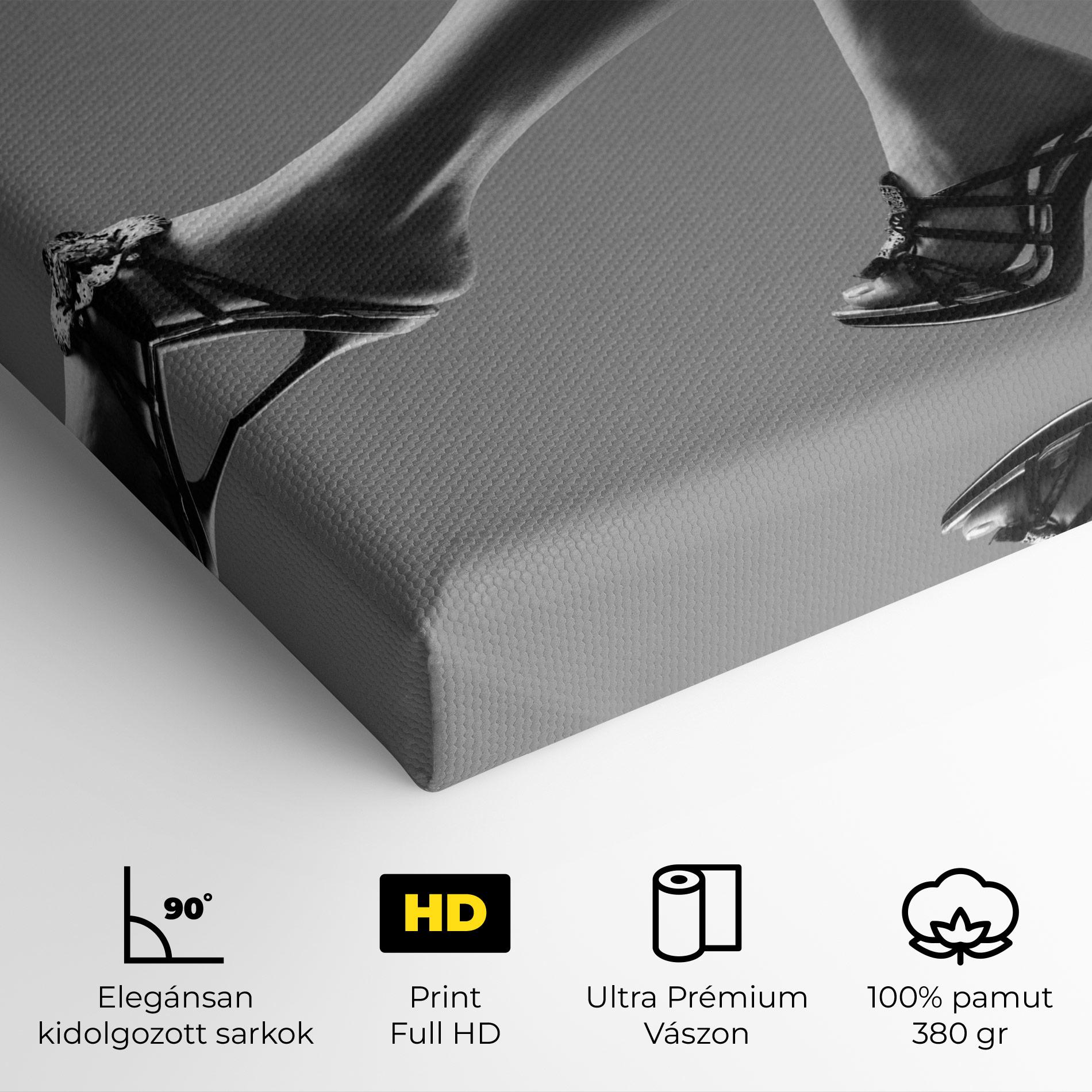 Vászonkép Black Shoes On Grey mockup 4