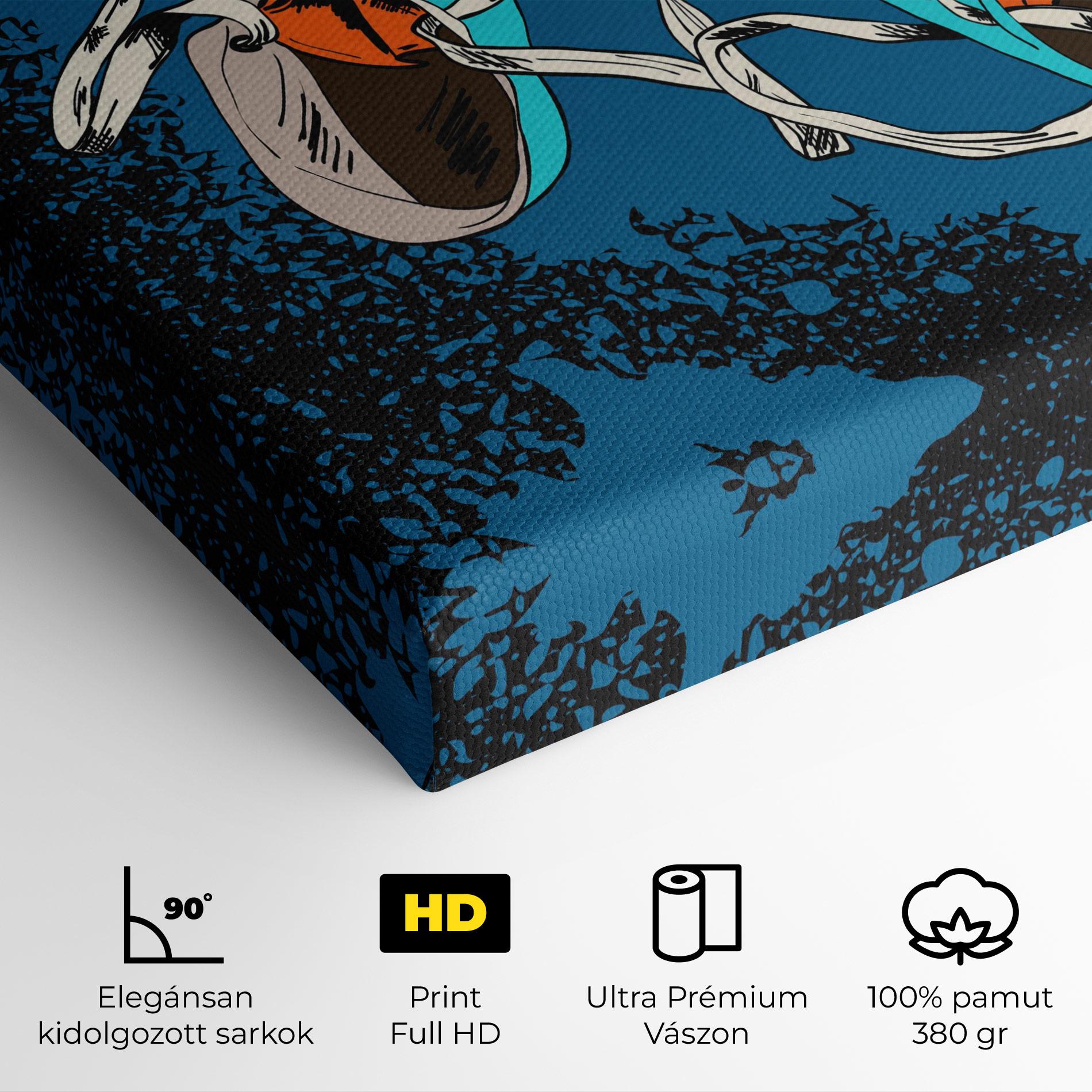 Vászonkép Blue Shoes Splash mockup 4