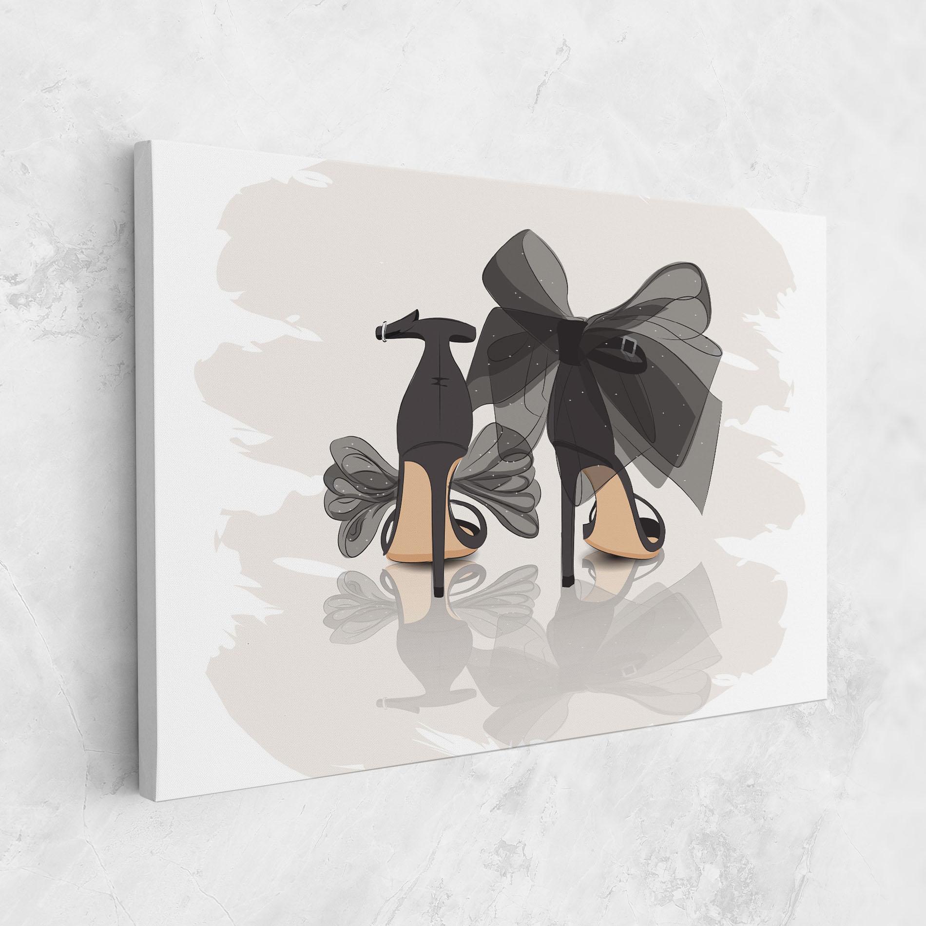 Vászonkép Black Bow Heels mockup 1