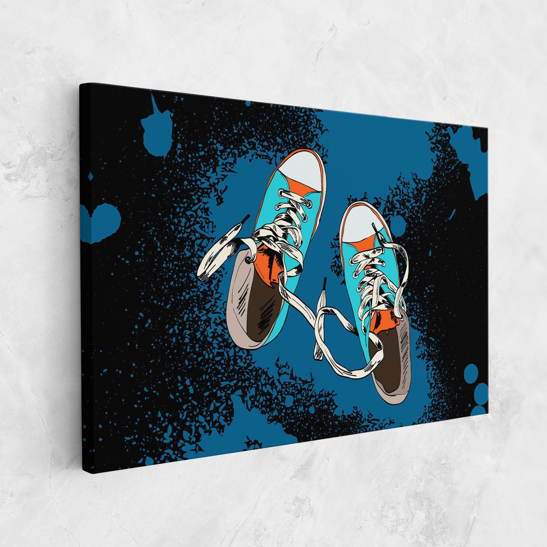 Vászonkép Blue Shoes Splash mockup 1