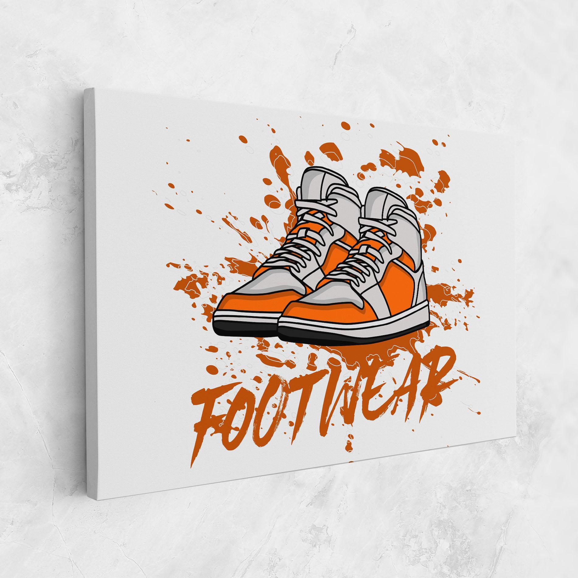 Vászonkép Orange Footwear mockup 1