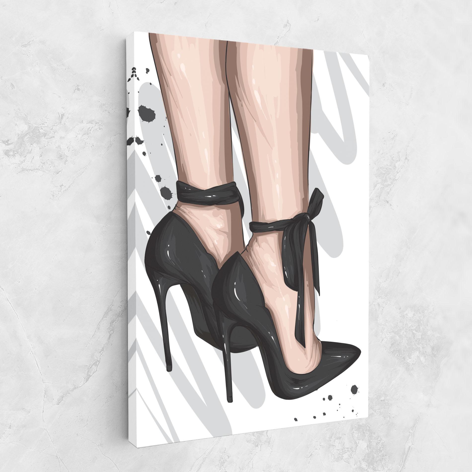 Vászonkép Black Woman Shoes mockup 1