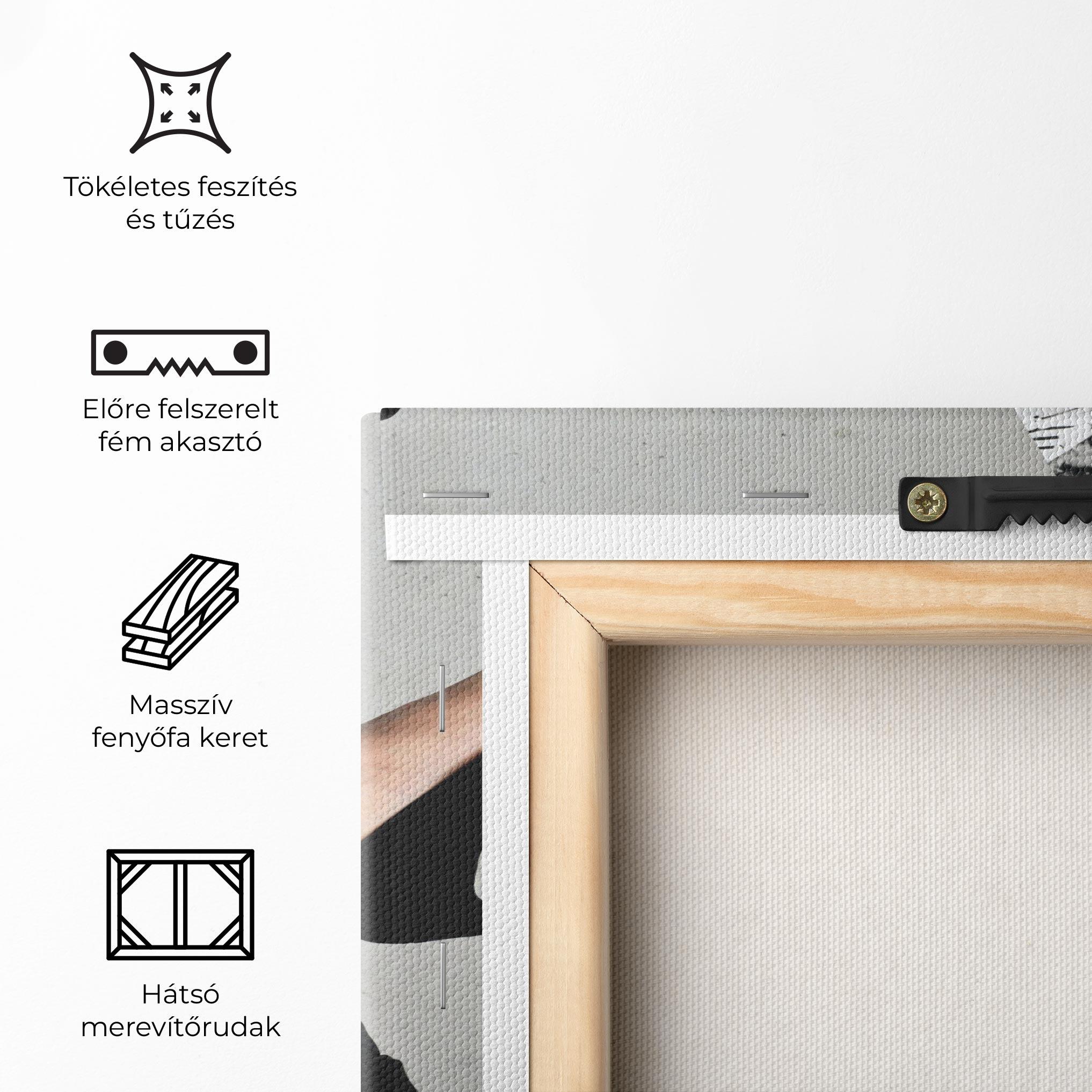 Vászonkép Black Shoes Holding Coffee mockup 5