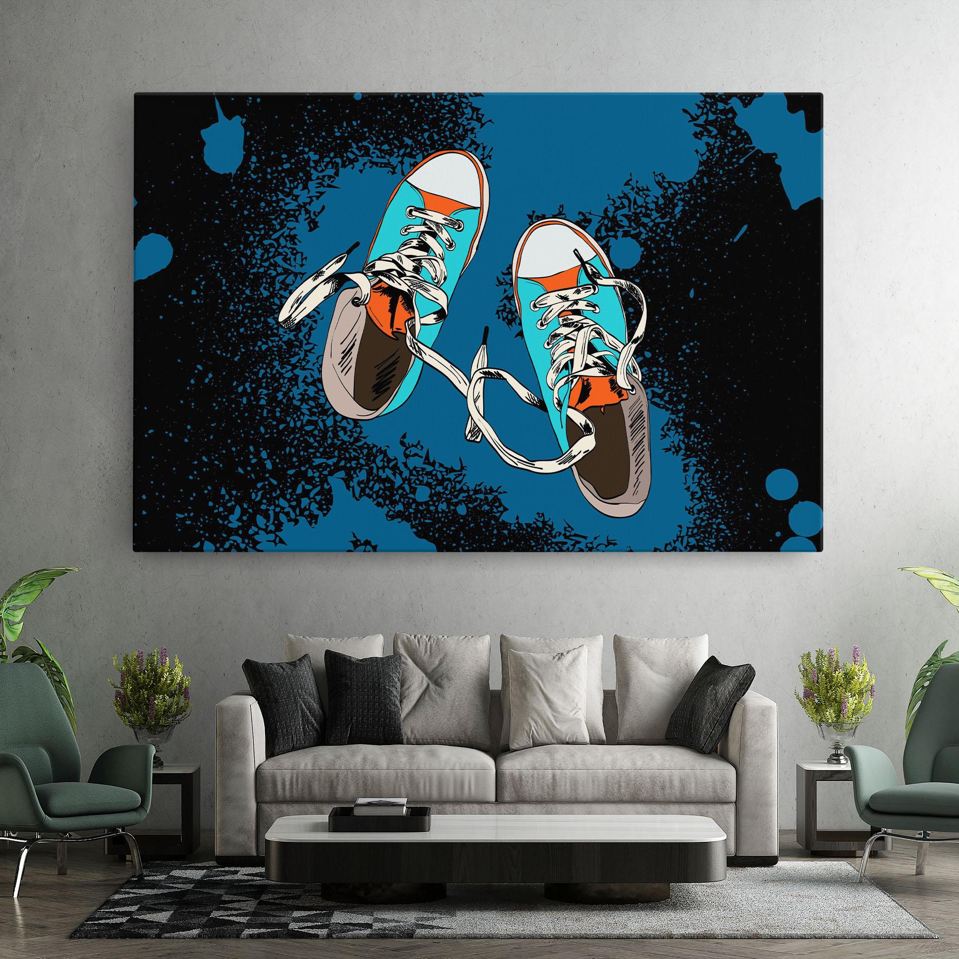 Vászonkép Blue Shoes Splash mockup 7