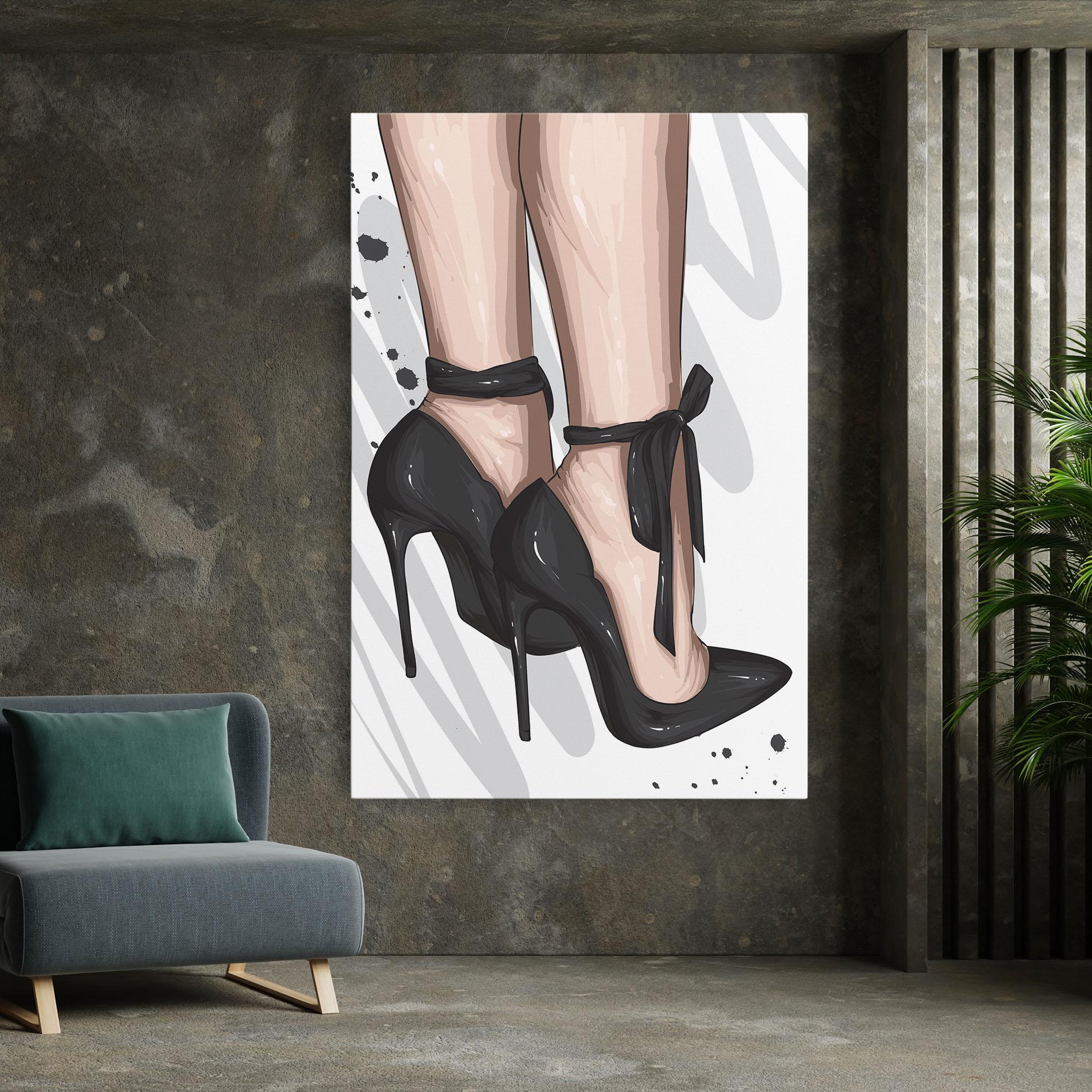 Vászonkép Black Woman Shoes mockup 7