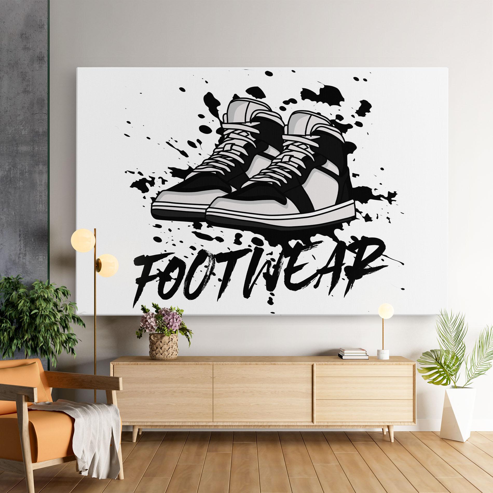 Vászonkép Black Footwear mockup 9