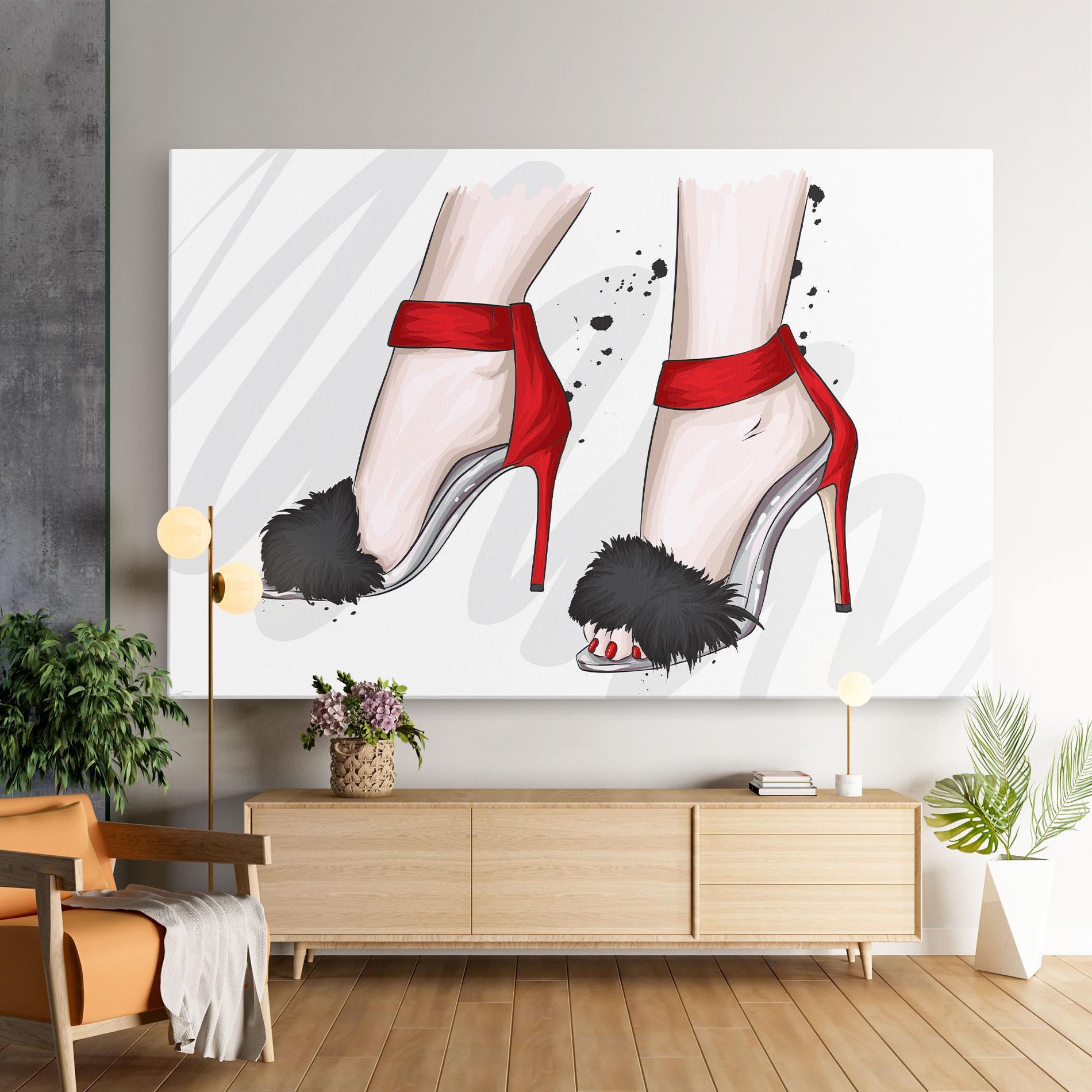 Vászonkép Black Red Heels mockup 9