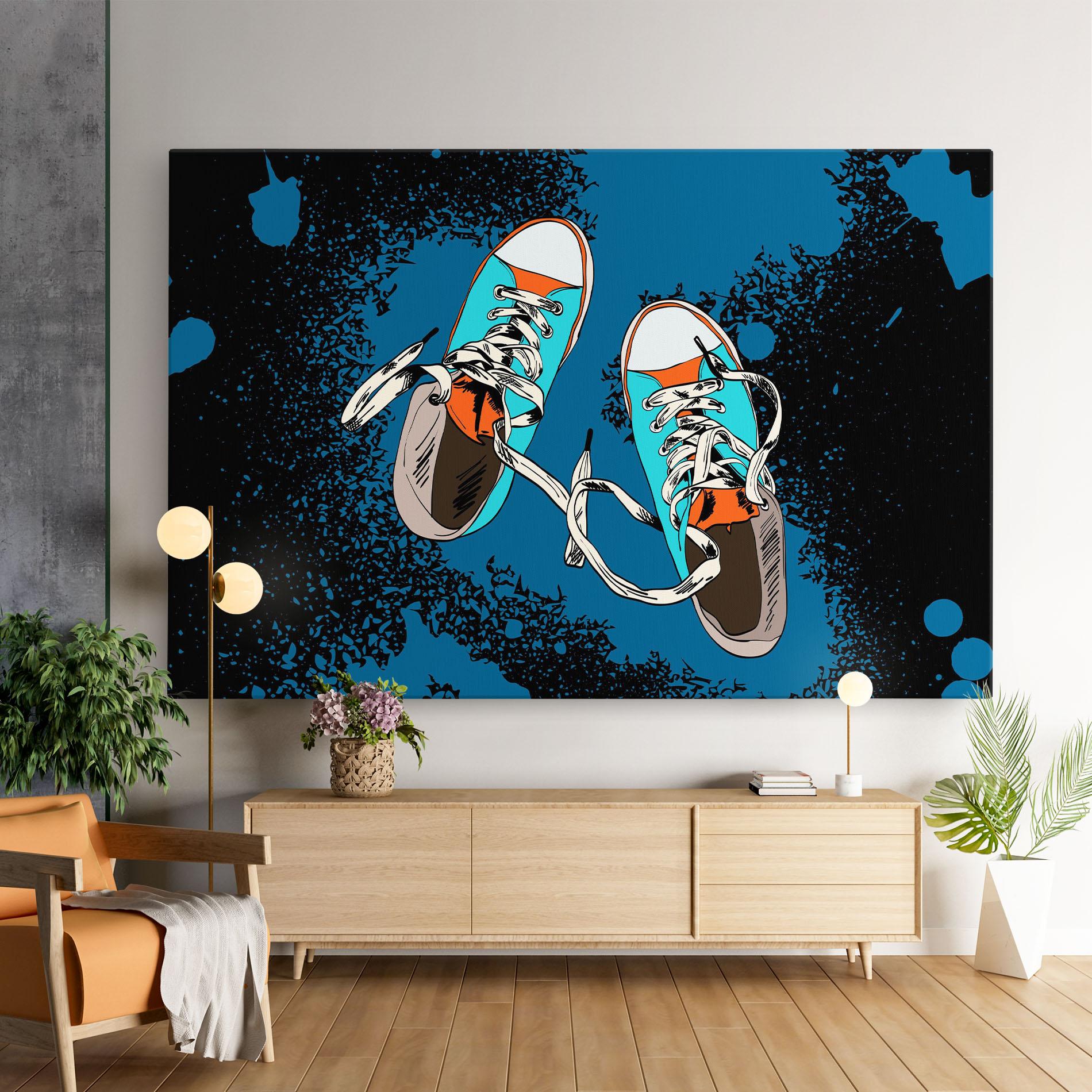 Vászonkép Blue Shoes Splash mockup 9