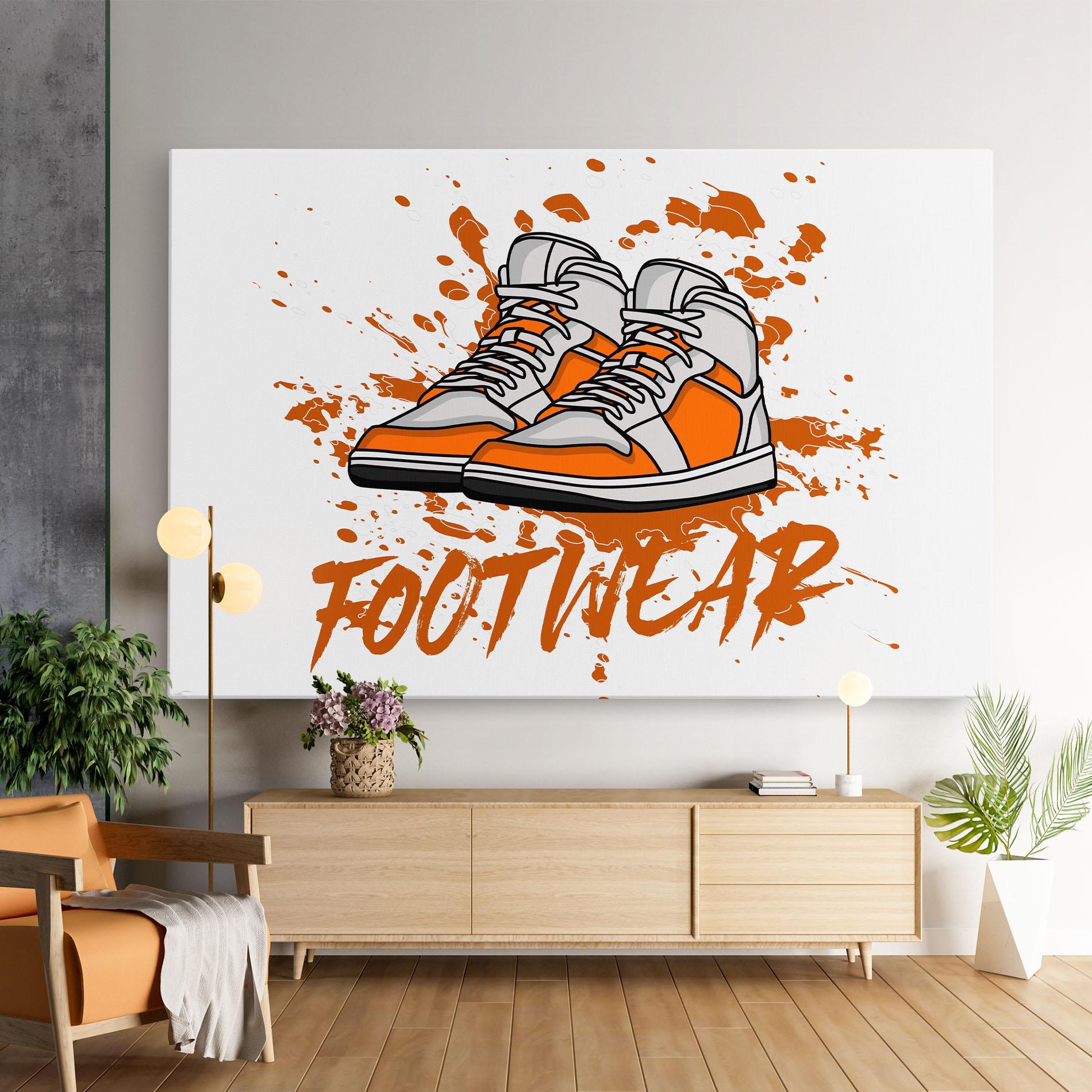 Vászonkép Orange Footwear mockup 9