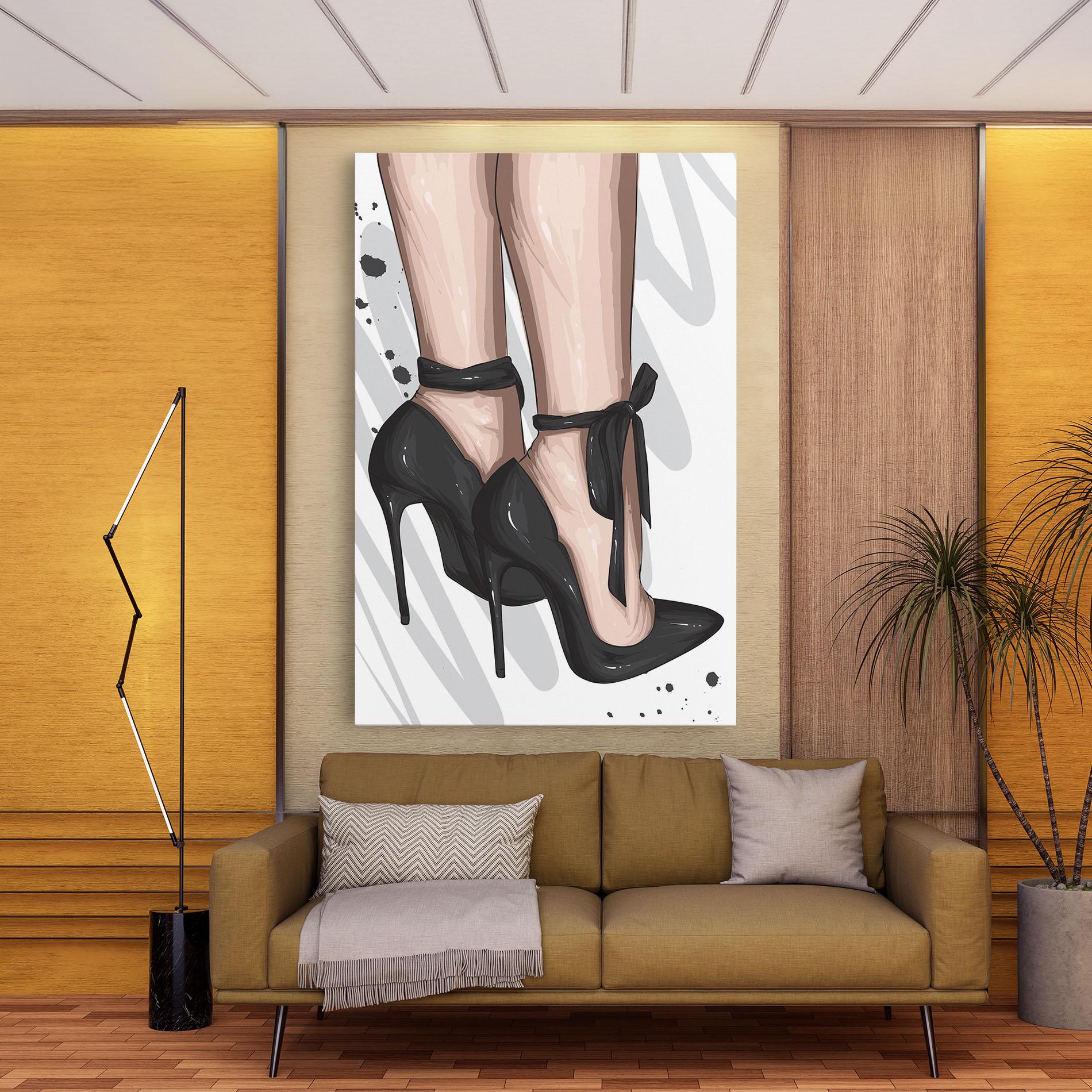 Vászonkép Black Woman Shoes mockup 9