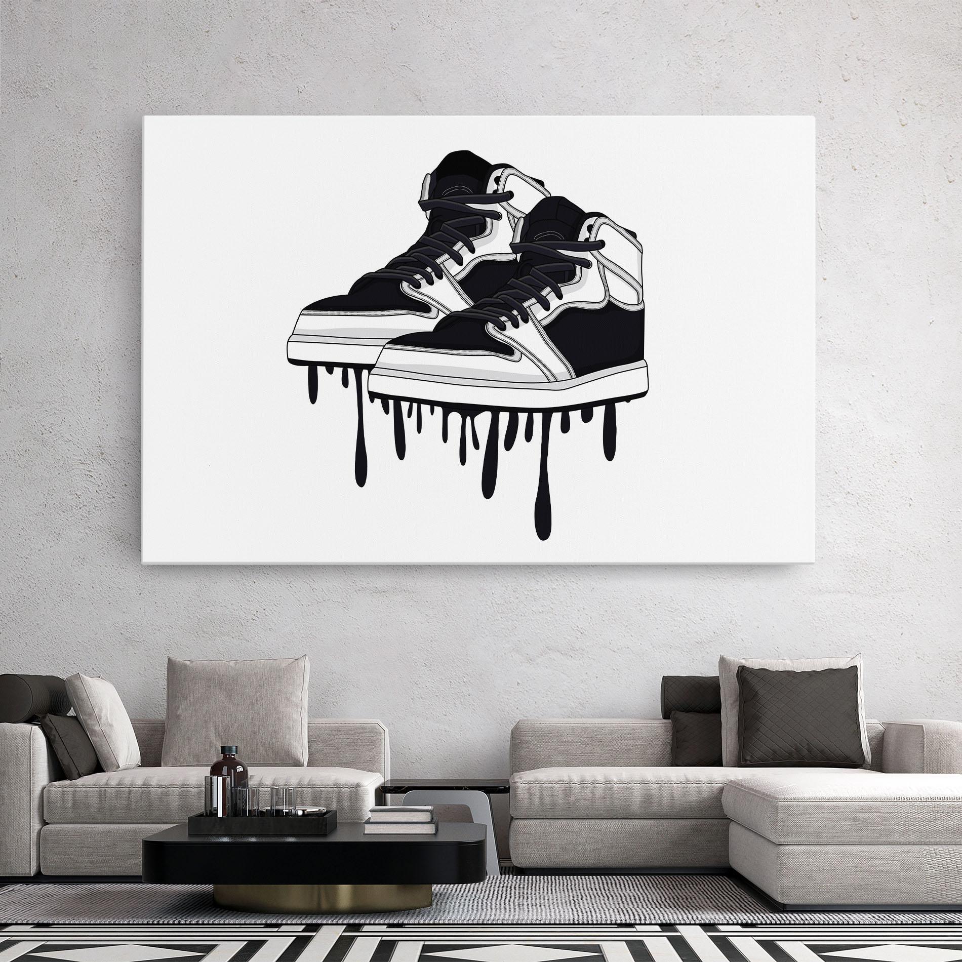 Vászonkép Black White Shoes mockup 2