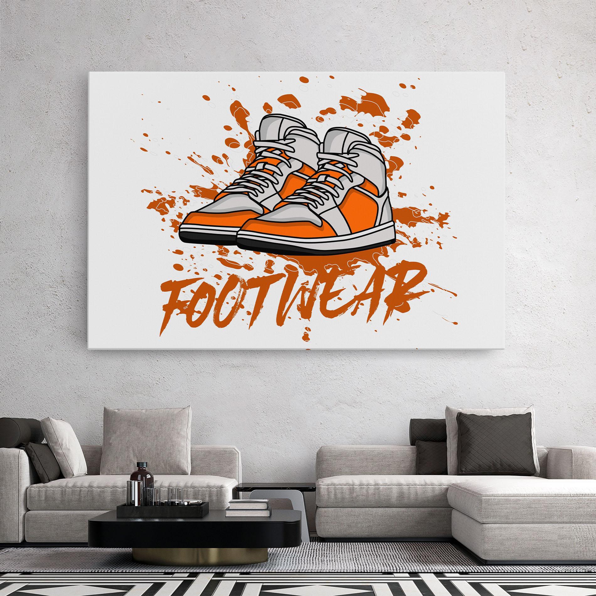 Vászonkép Orange Footwear mockup 2