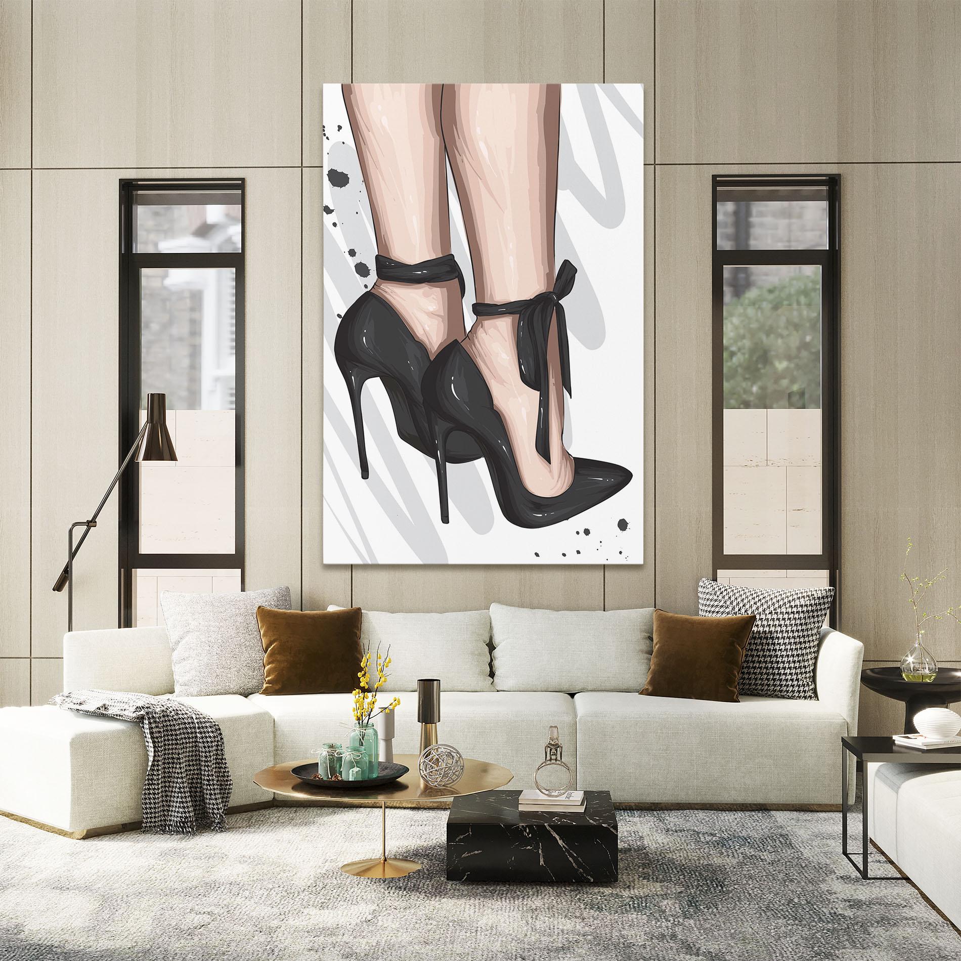 Vászonkép Black Woman Shoes mockup 2