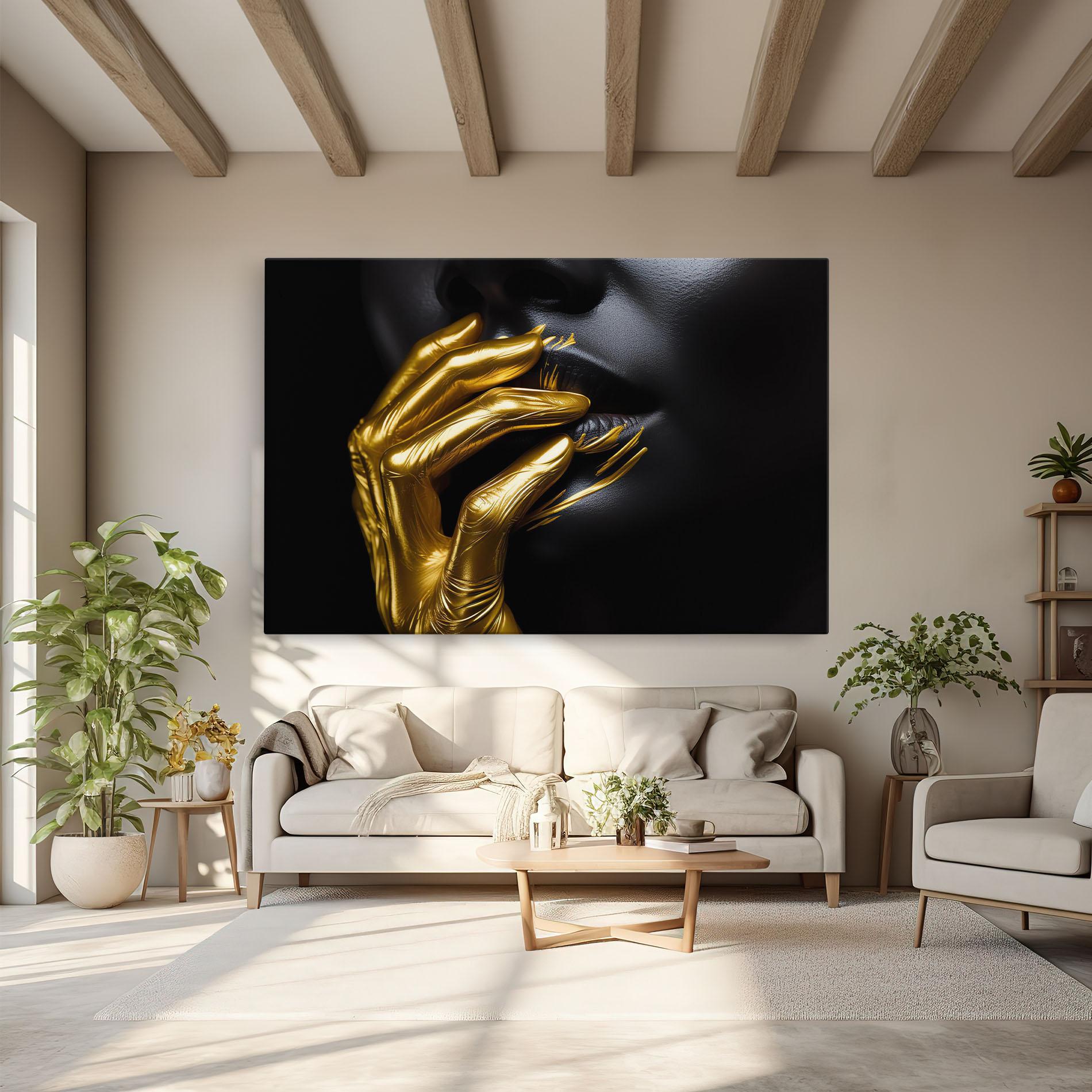 Vászonkép Gold Small Hand mockup 6
