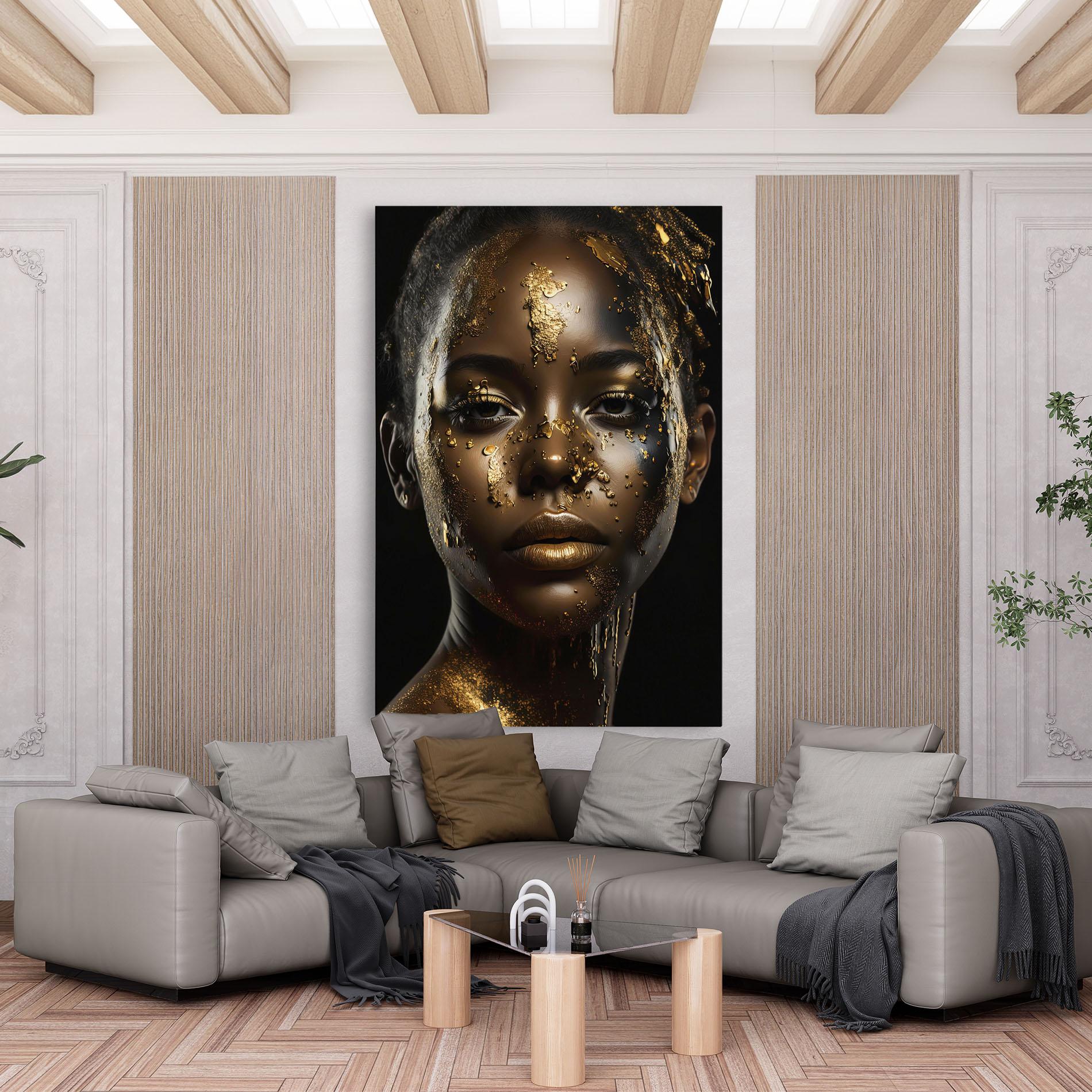 Vászonkép Attractive Gold Woman mockup 6