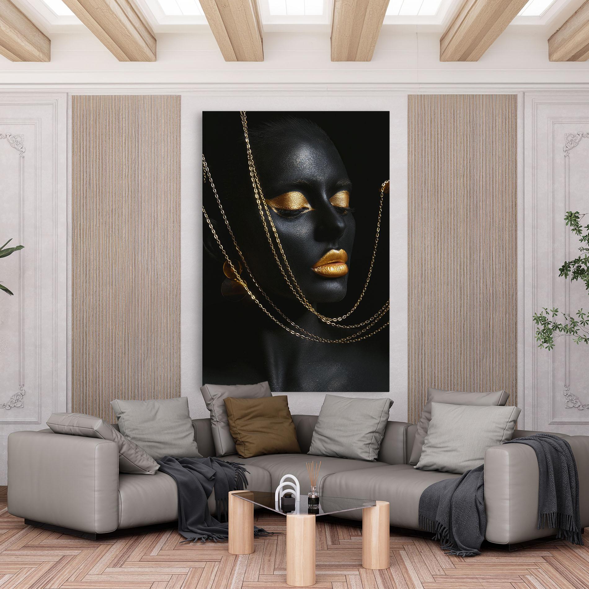 Vászonkép Chain Gold Lips mockup 6