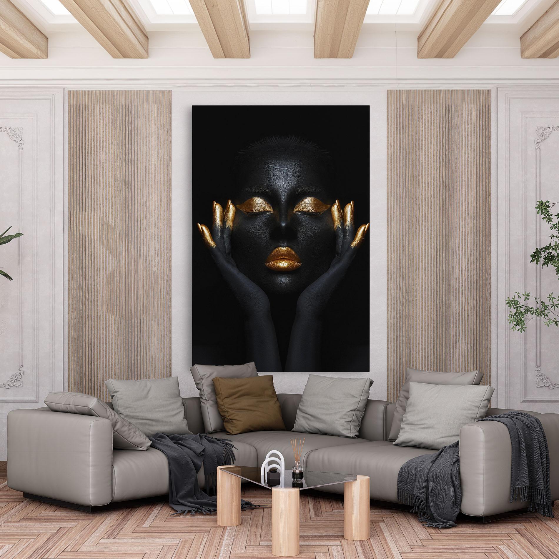 Vászonkép Fingertips Gold Makeup mockup 6