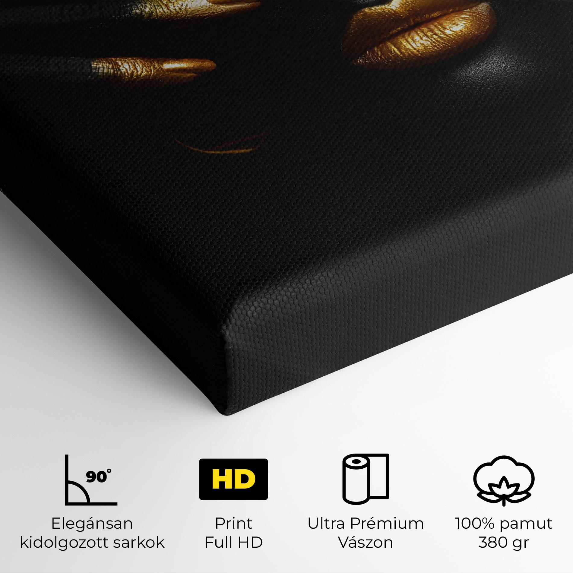 Vászonkép Gold Makeup Nails mockup 4