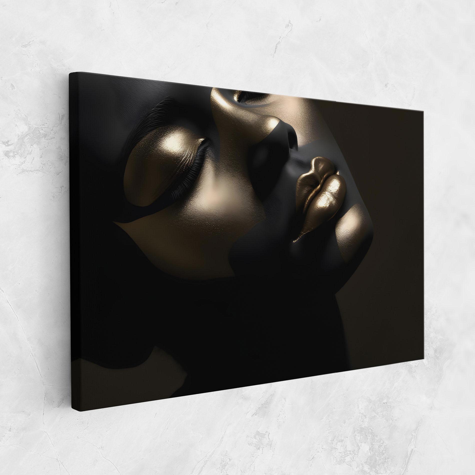 Vászonkép Dark Gold Face mockup 1