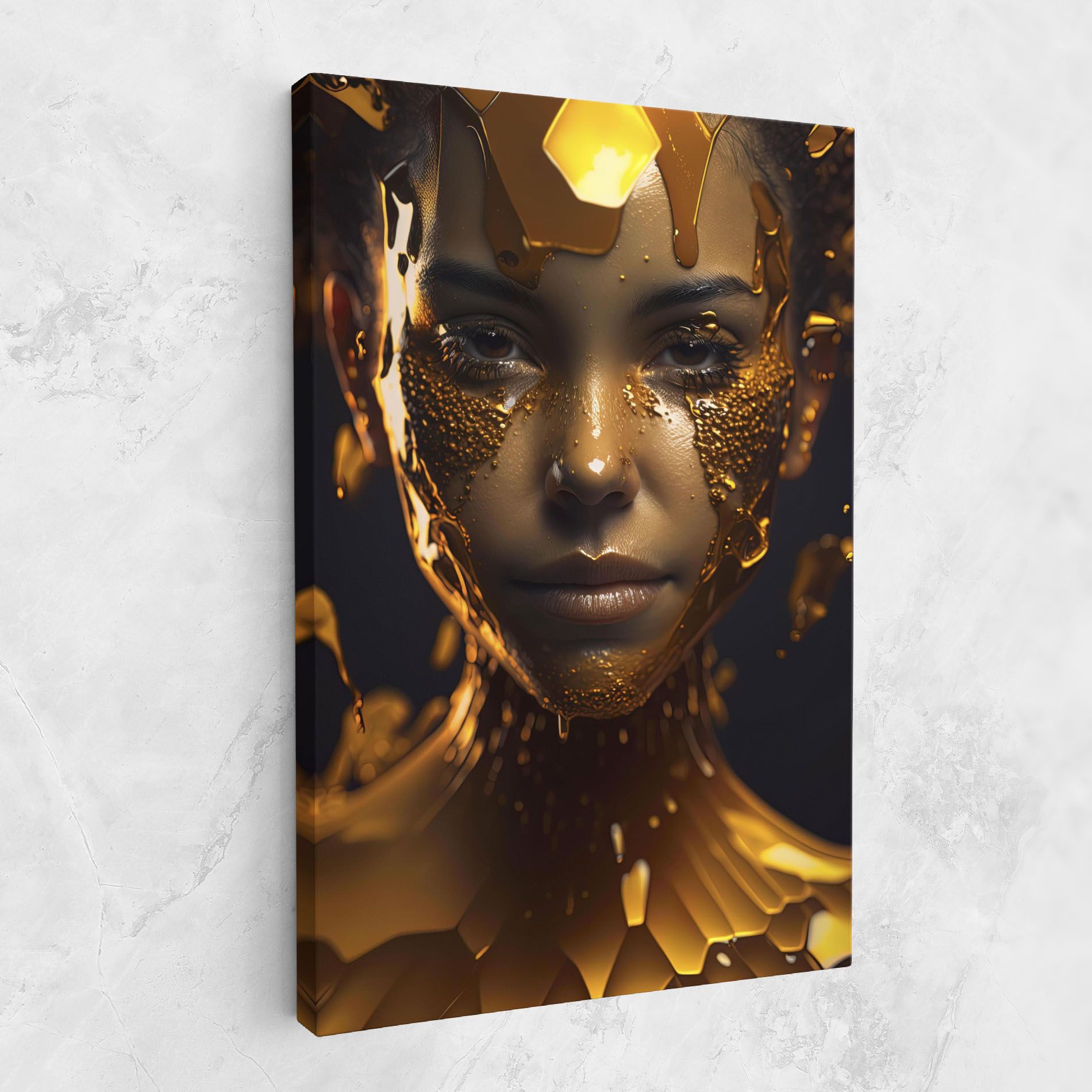 Gold Honeycomb Girl mockup 1