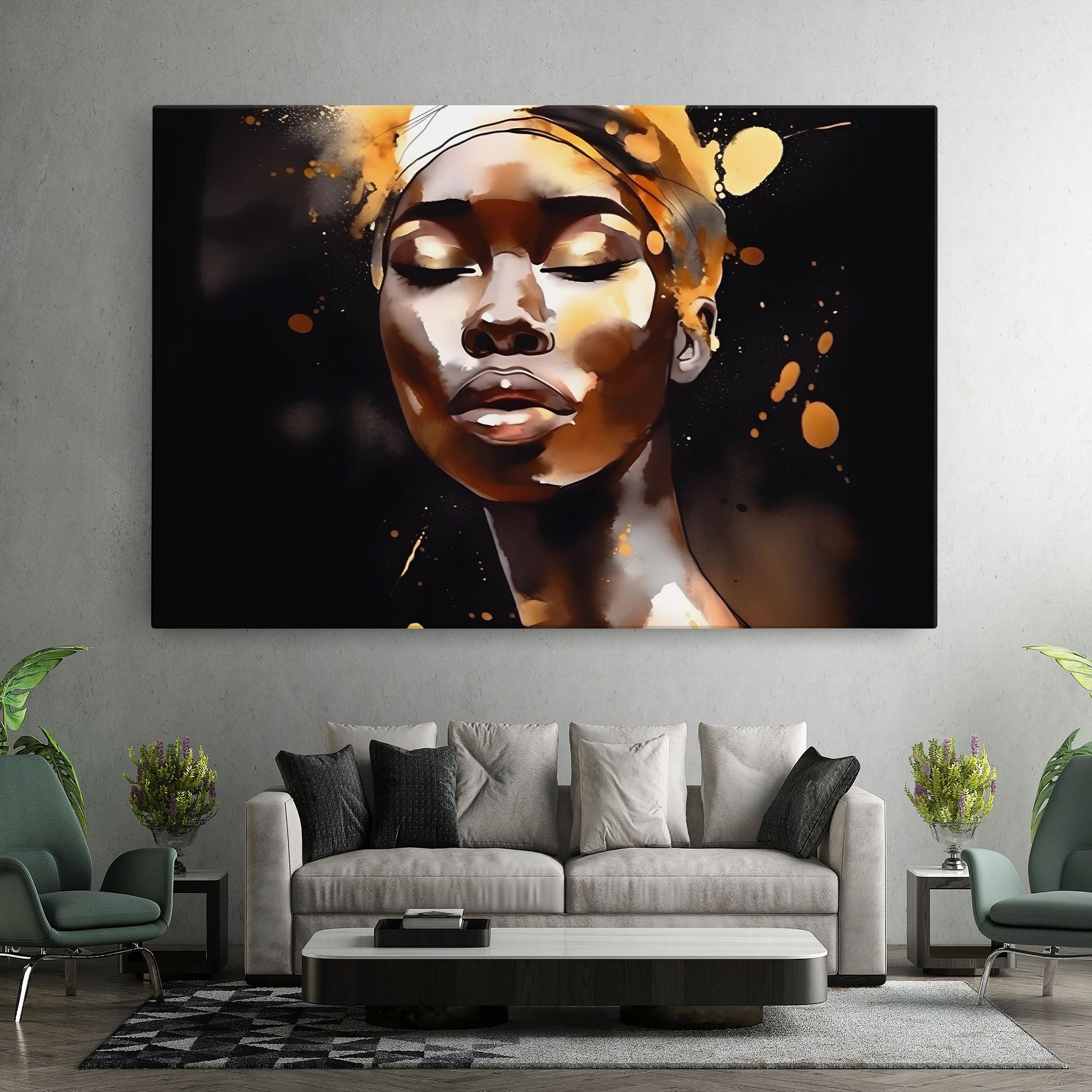 Abstract Gold Woman mockup 7