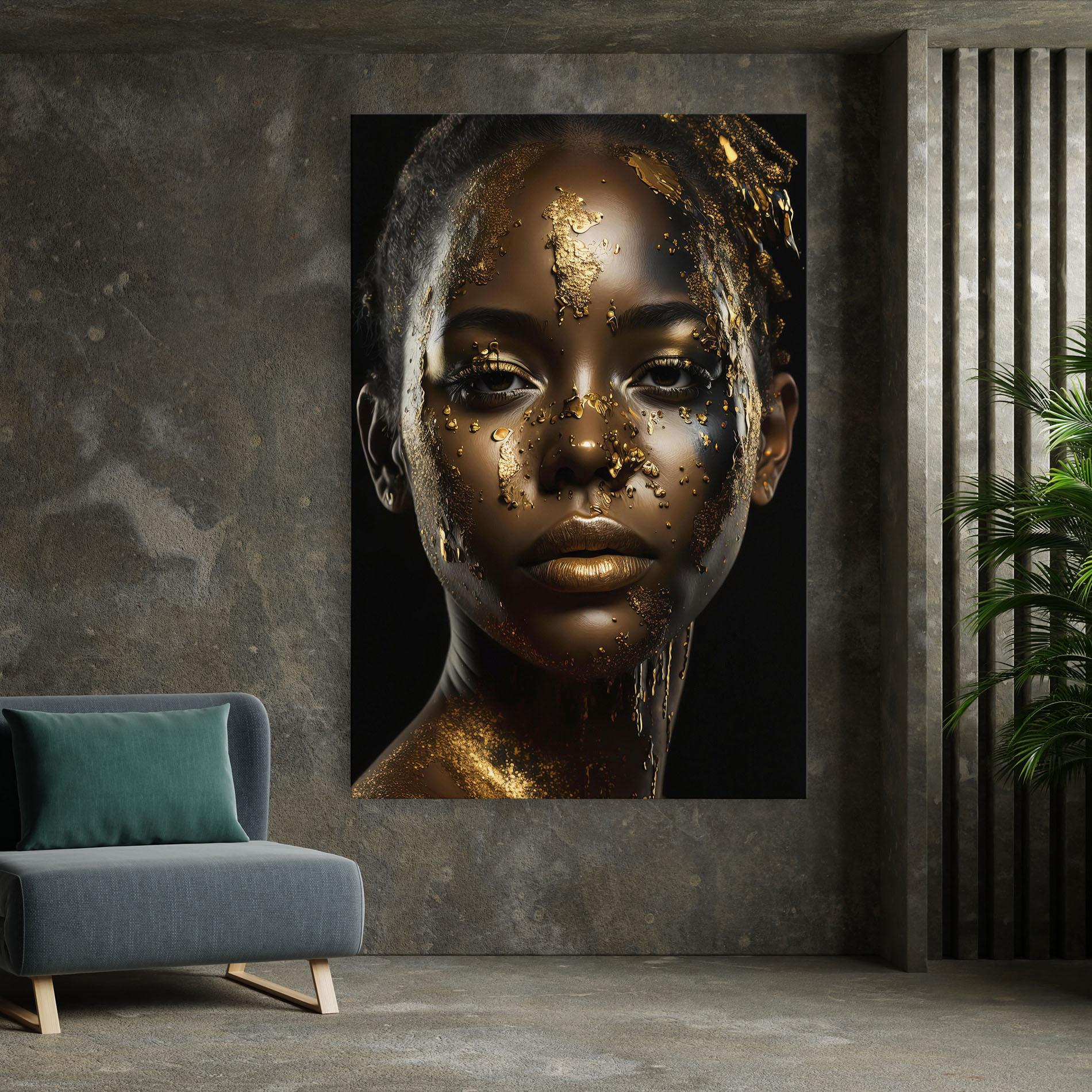 Vászonkép Attractive Gold Woman mockup 7