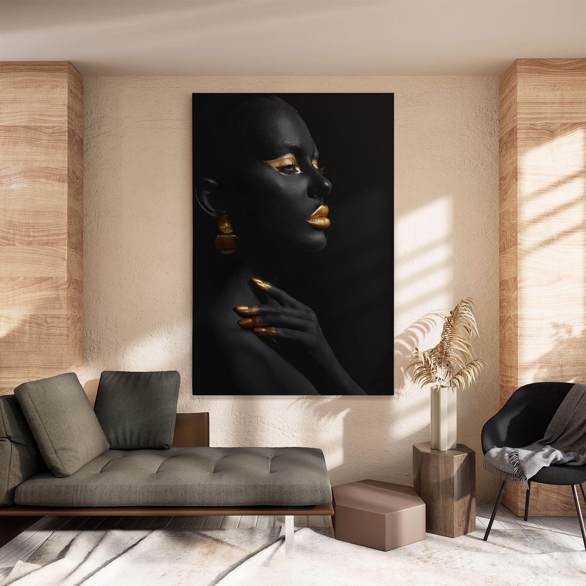 Vászonkép Lips Gold Eyelids mockup 8