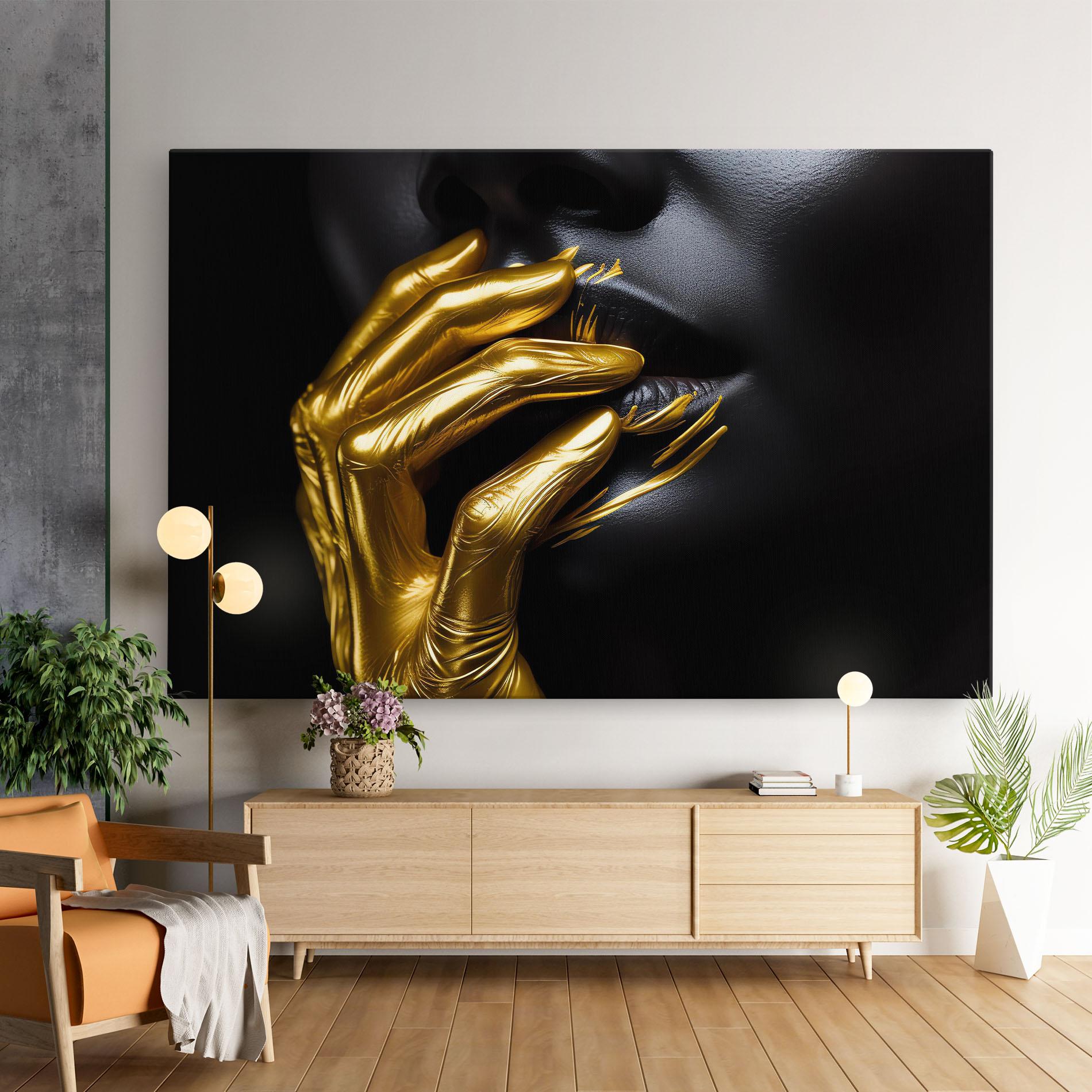 Vászonkép Gold Small Hand mockup 9