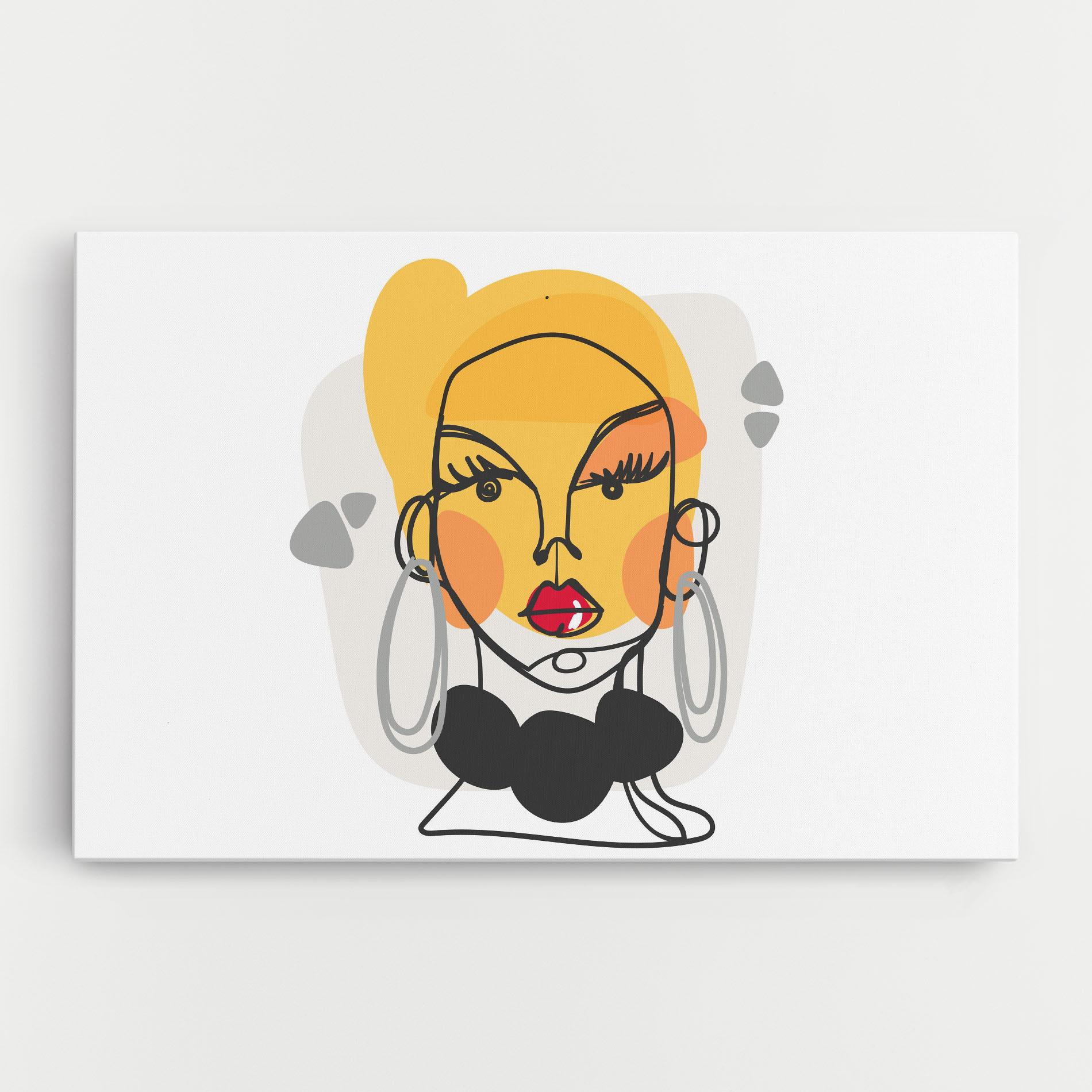 Vászonkép Abstract Blonde Face mockup 0