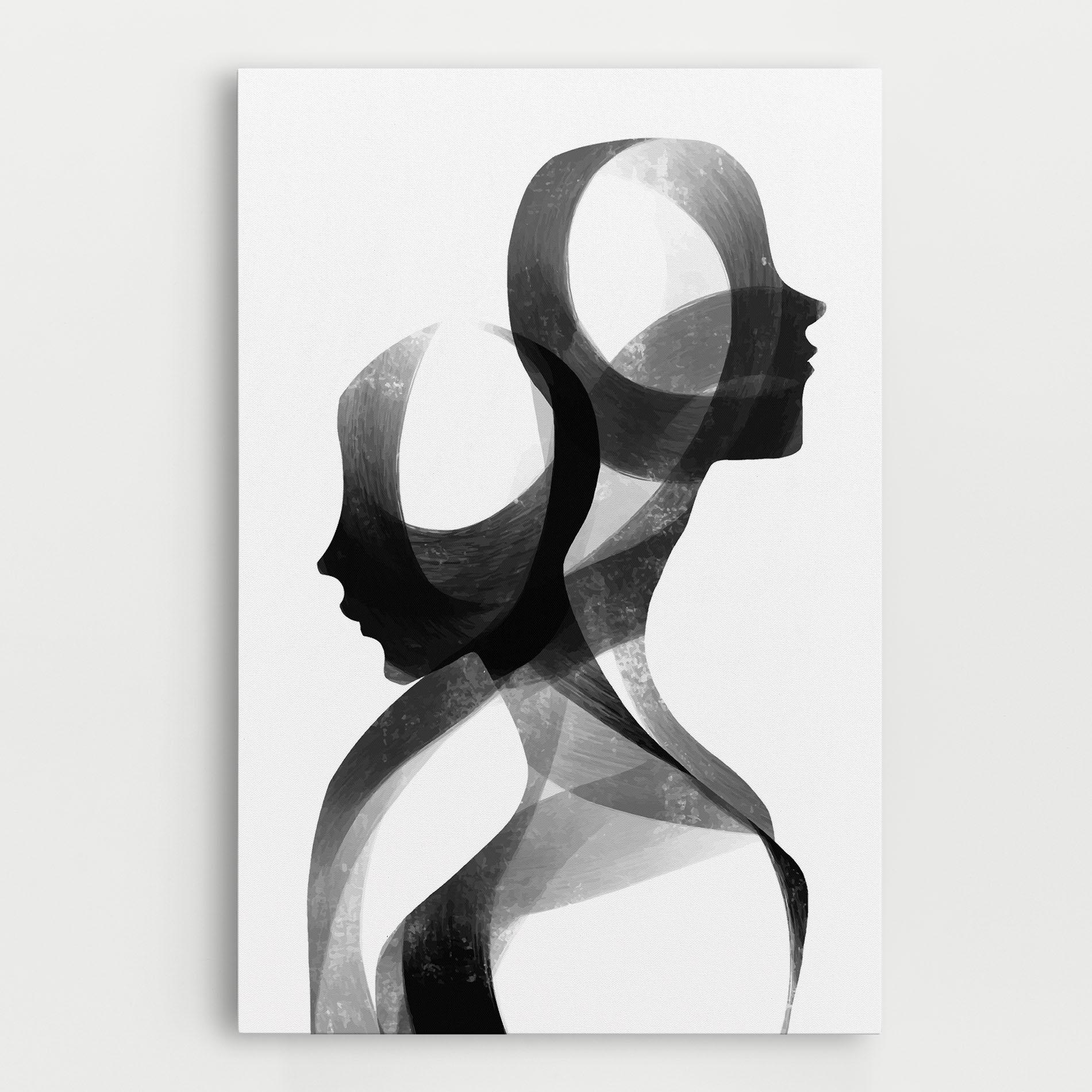 Vászonkép Abstract Grey Couple mockup 0