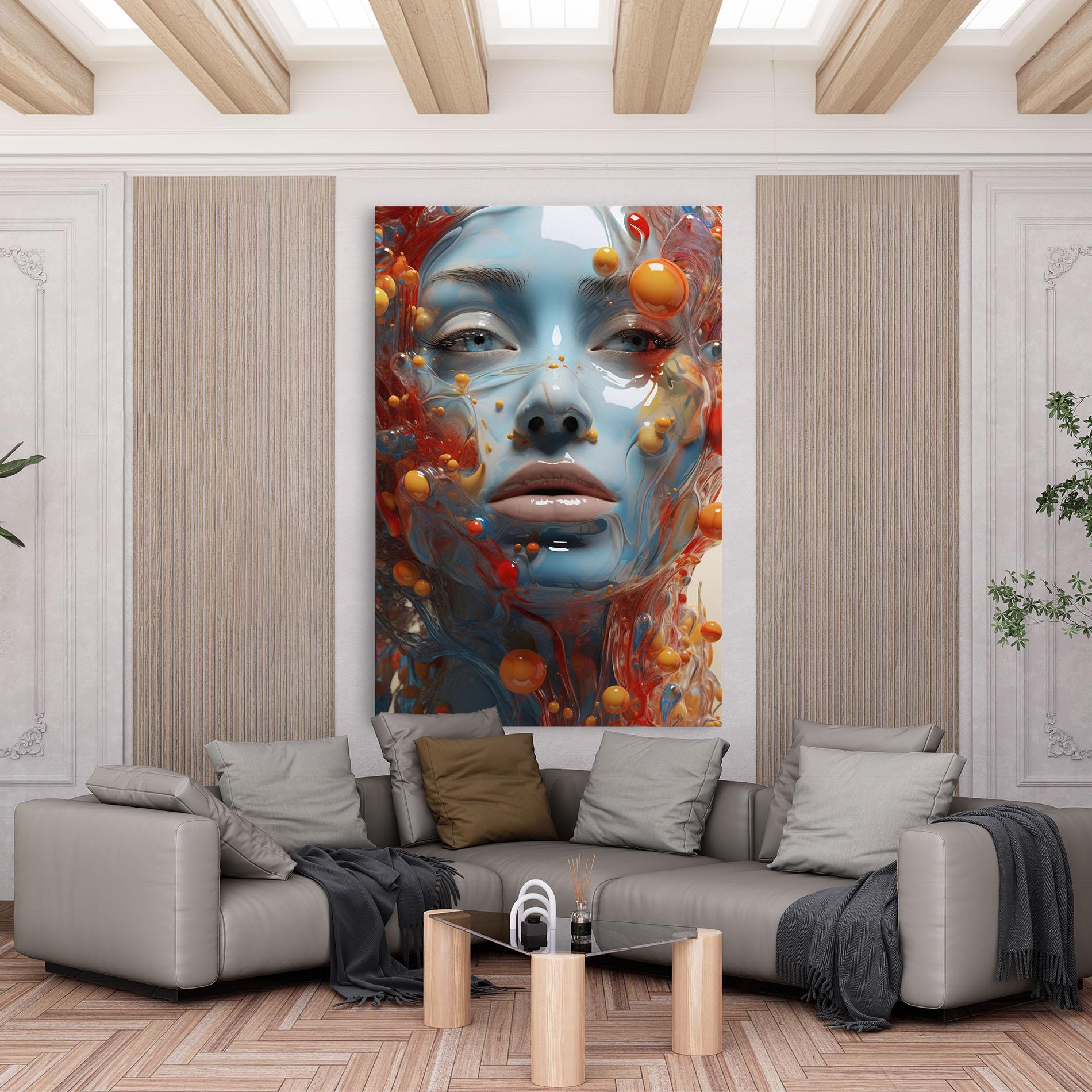 Vászonkép Pretty Blue Face mockup 6