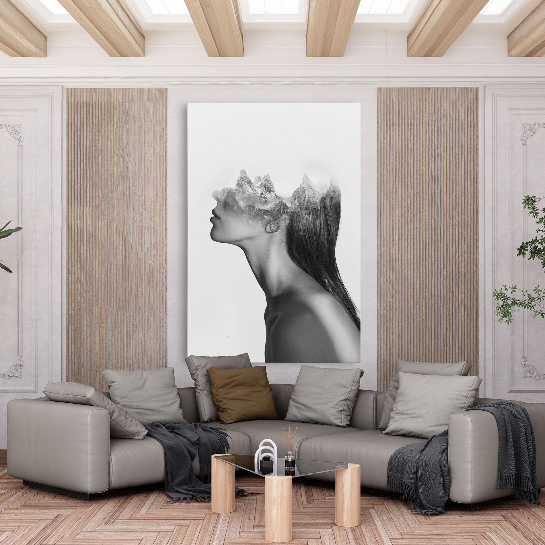 Vászonkép Woman Mountains View mockup 6